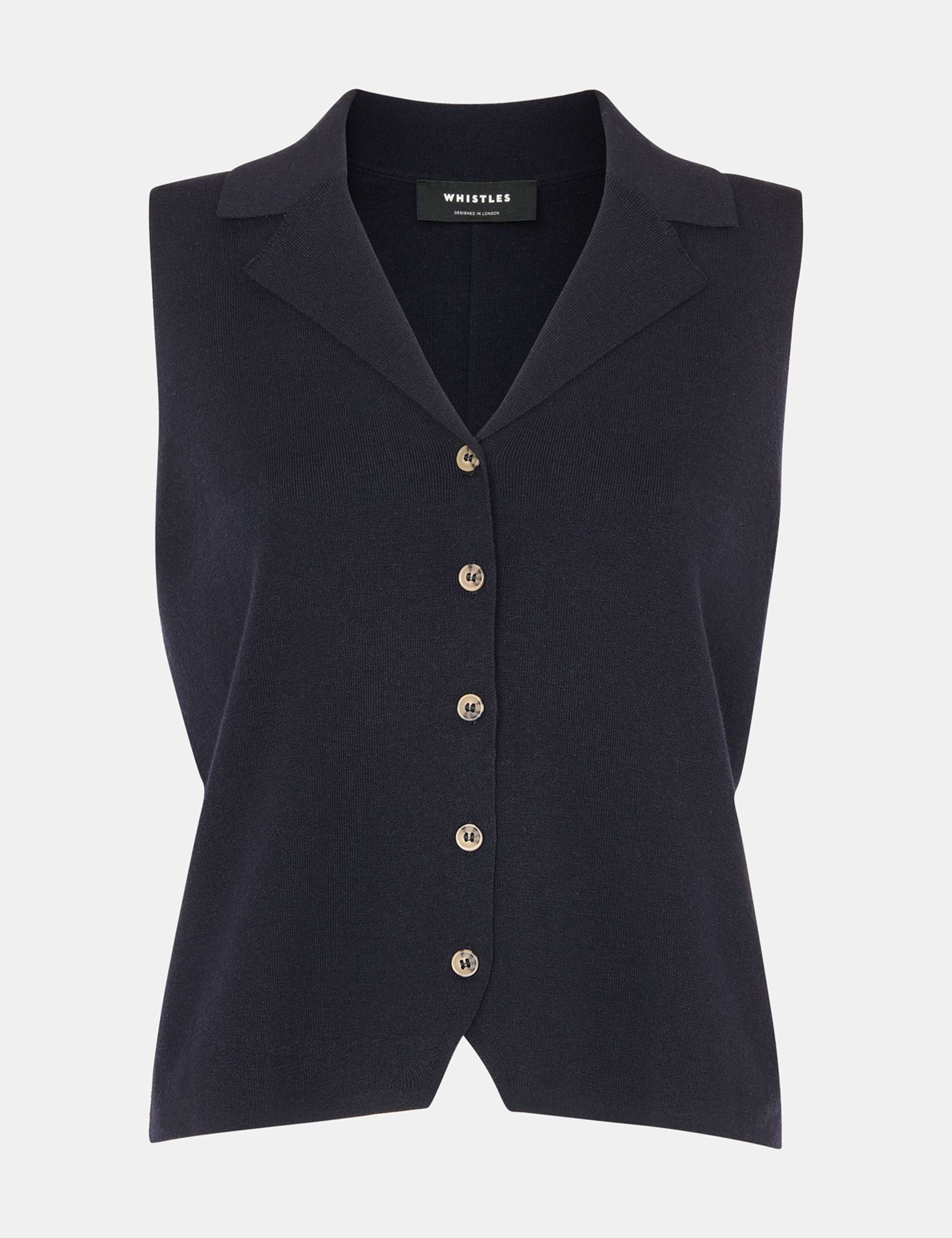 Cotton Rich V-Neck Button Through Waistcoat 2 of 4