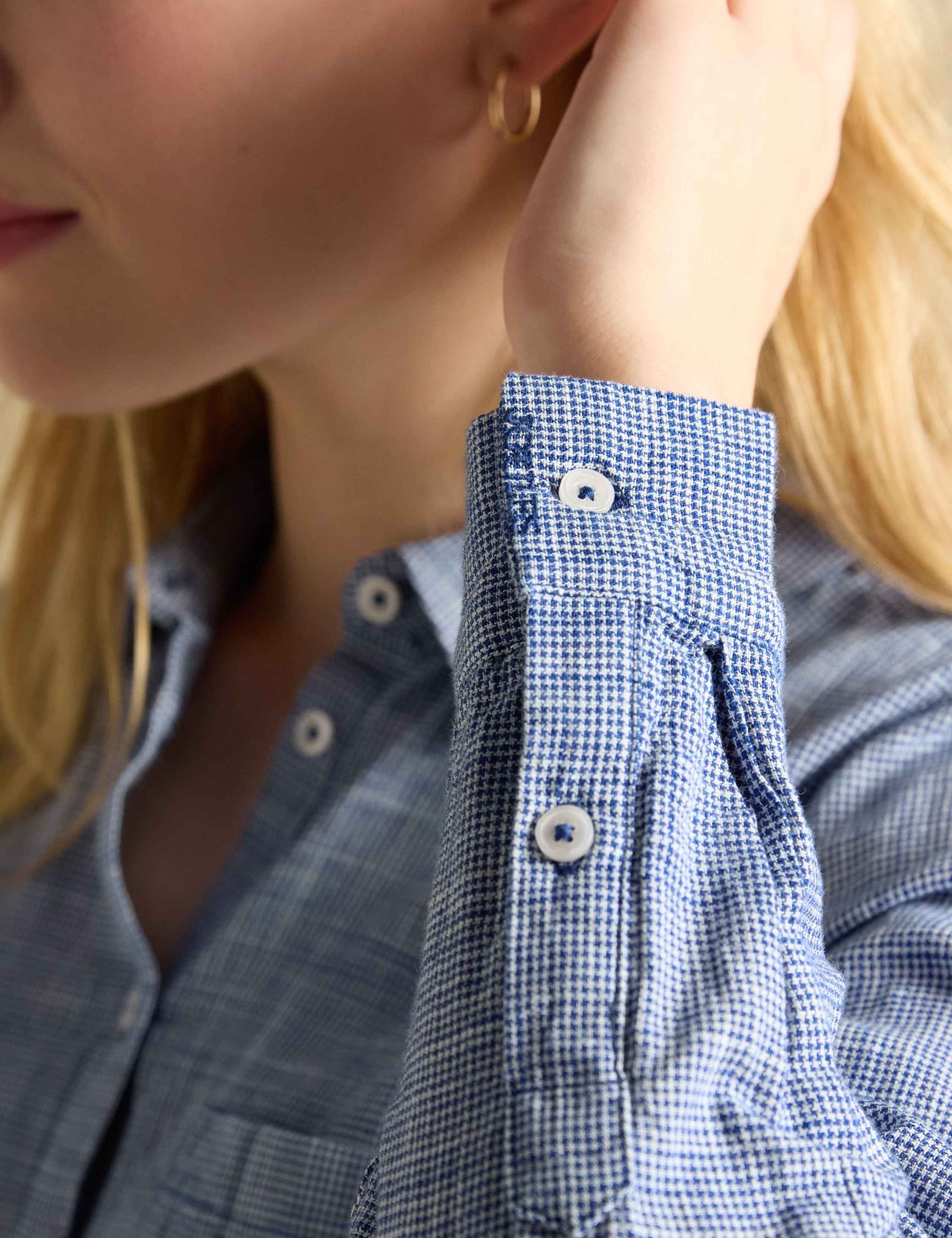 Pure Cotton Checked Button Through Shirt 5 of 7
