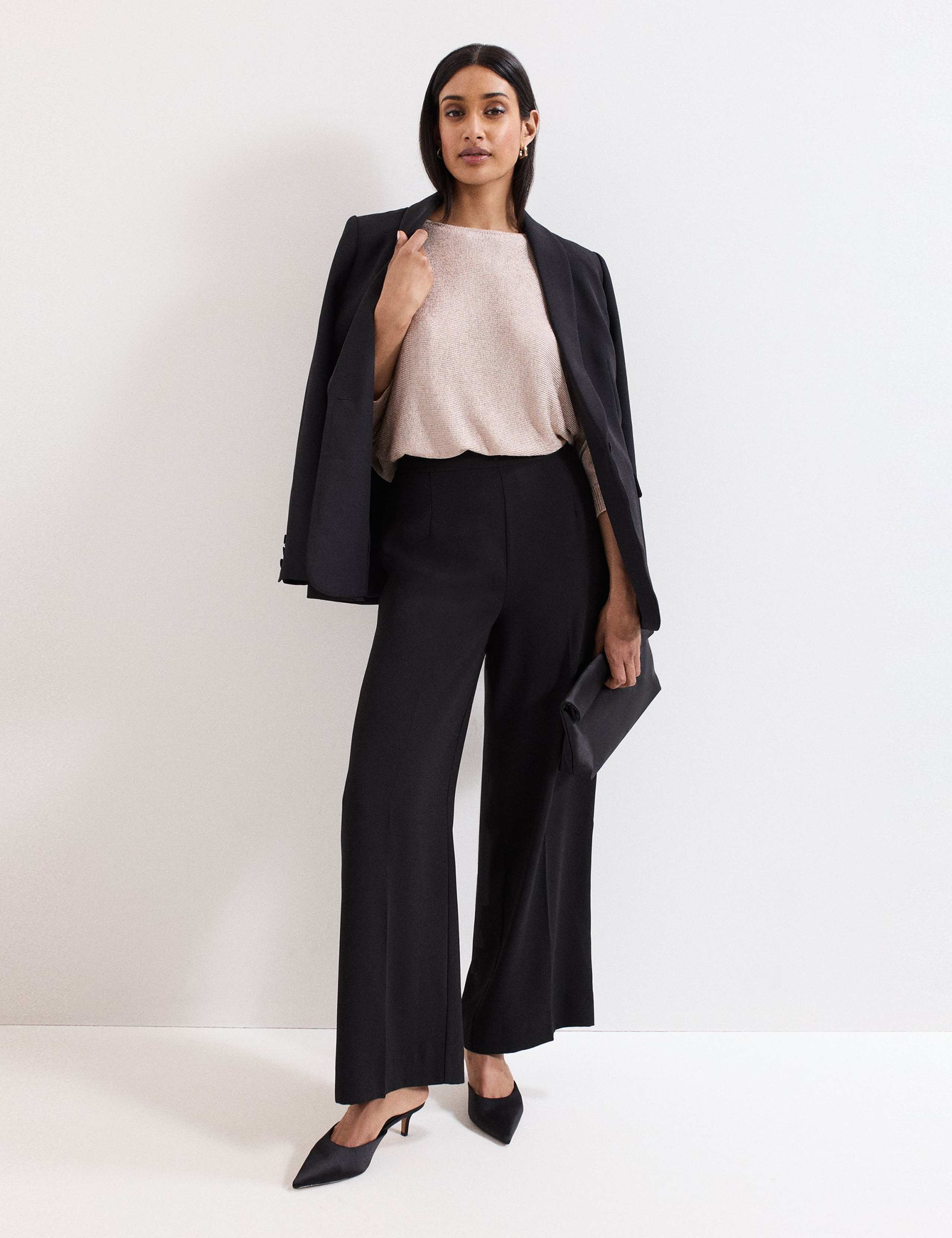 Metallic Slash Neck Relaxed Jumper 3 of 4