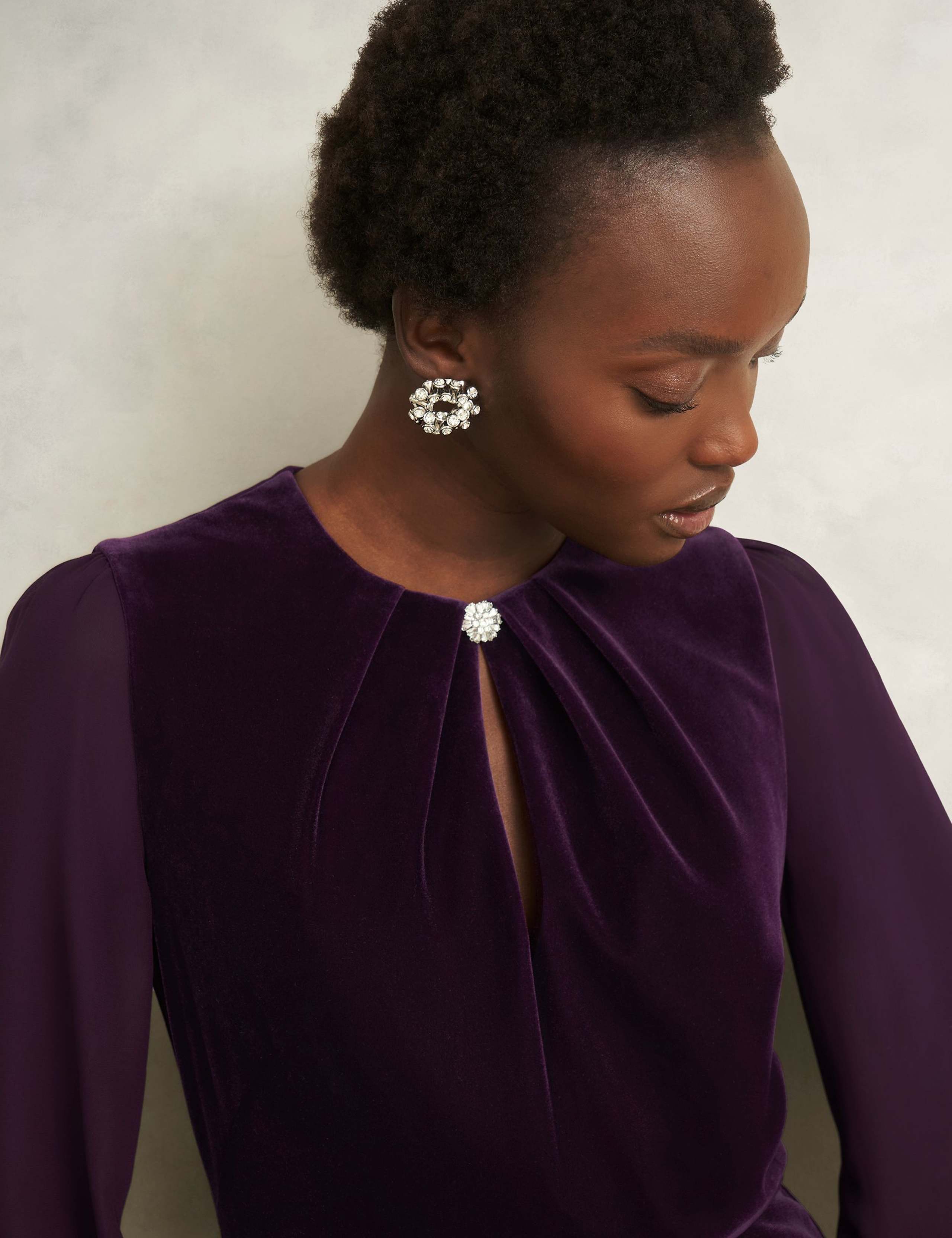 Velvet Blouson Sleeve Shift Dress 5 of 5