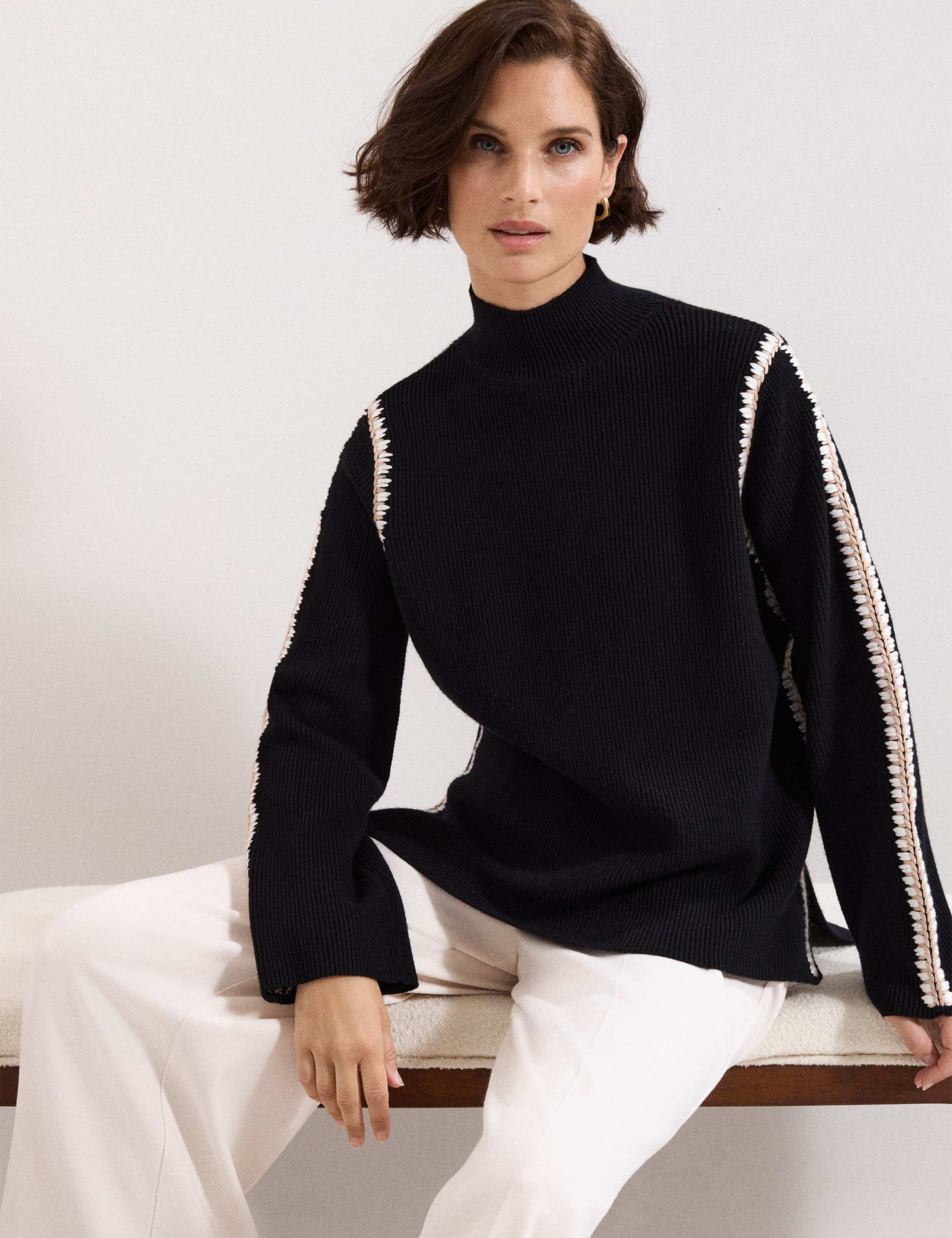 Funnel Neck Stitch Detail Jumper 4 of 8