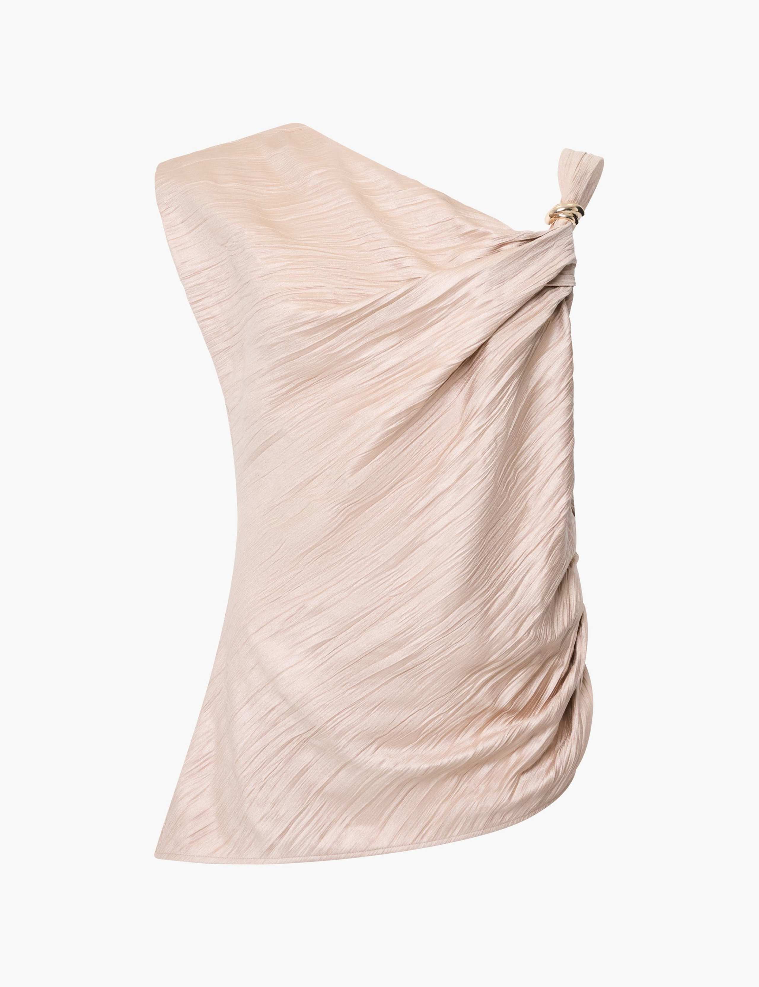 Textured One Shoulder Hardware Detail Top 2 of 6