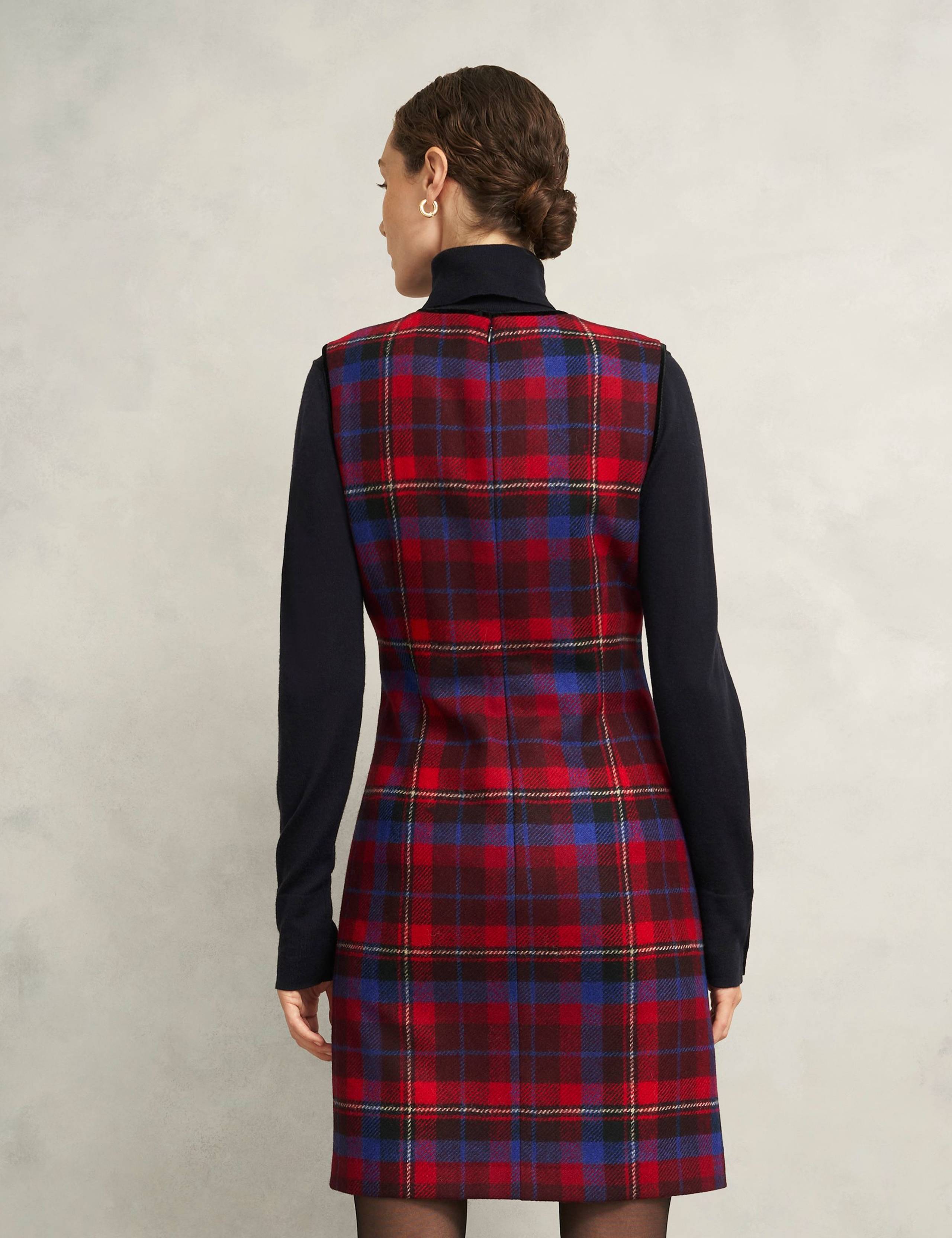 Pure Wool Checked Mini Shift Dress 5 of 8
