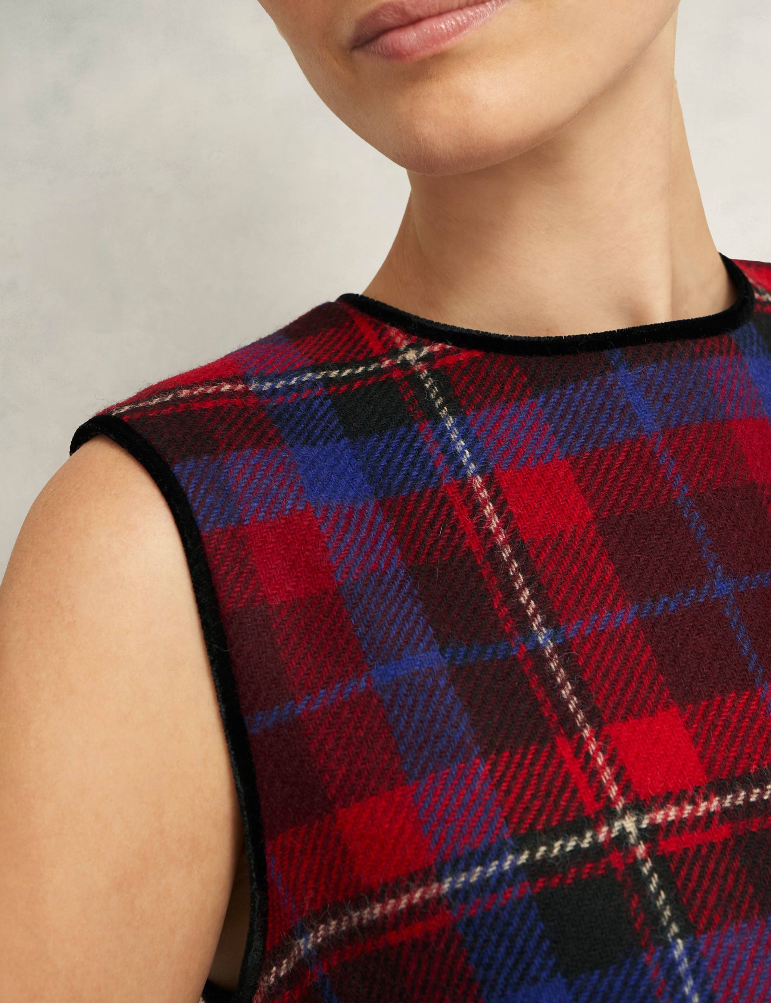Pure Wool Checked Mini Shift Dress 7 of 8
