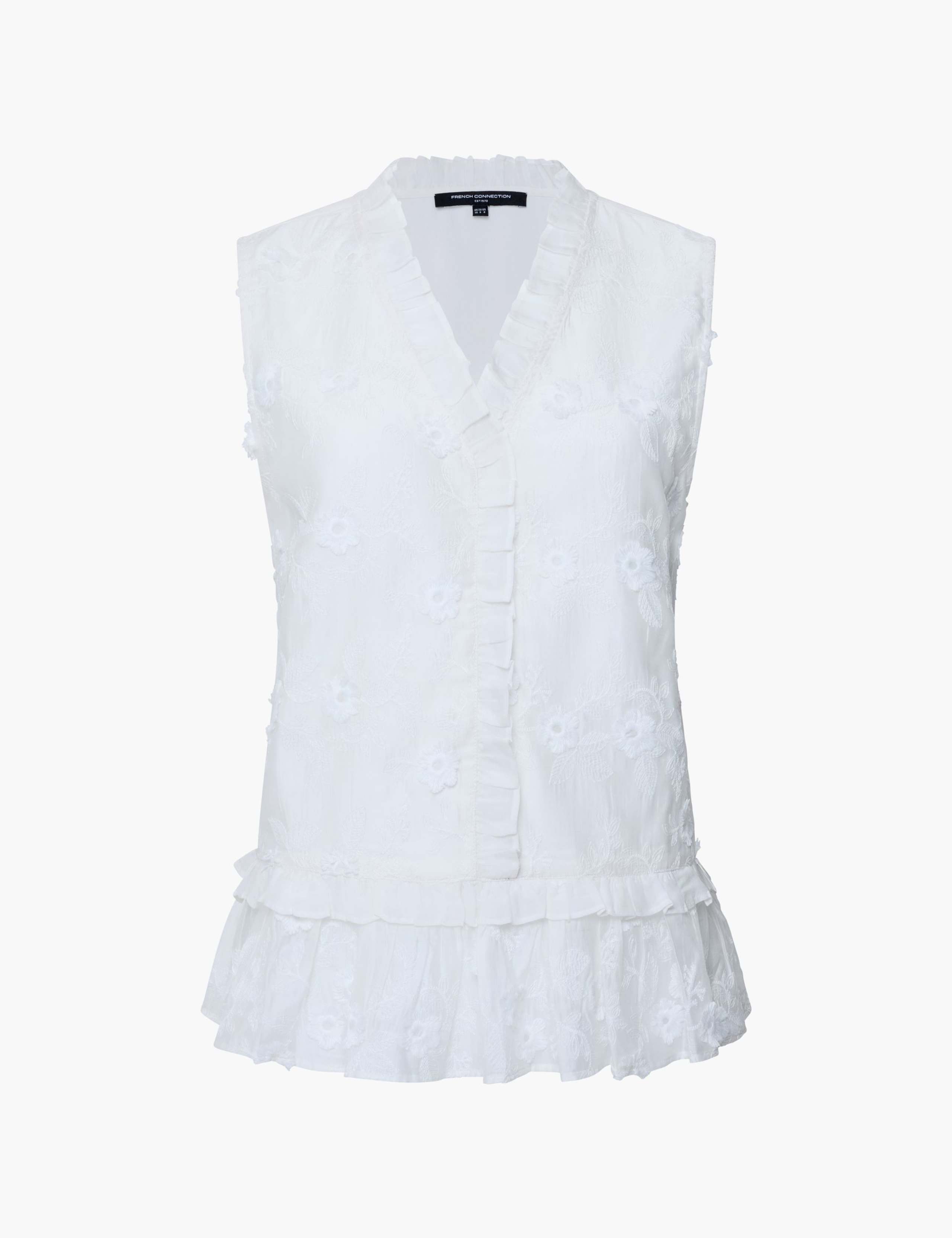 Pure Cotton Embroidered V-Neck Peplum Top 2 of 6