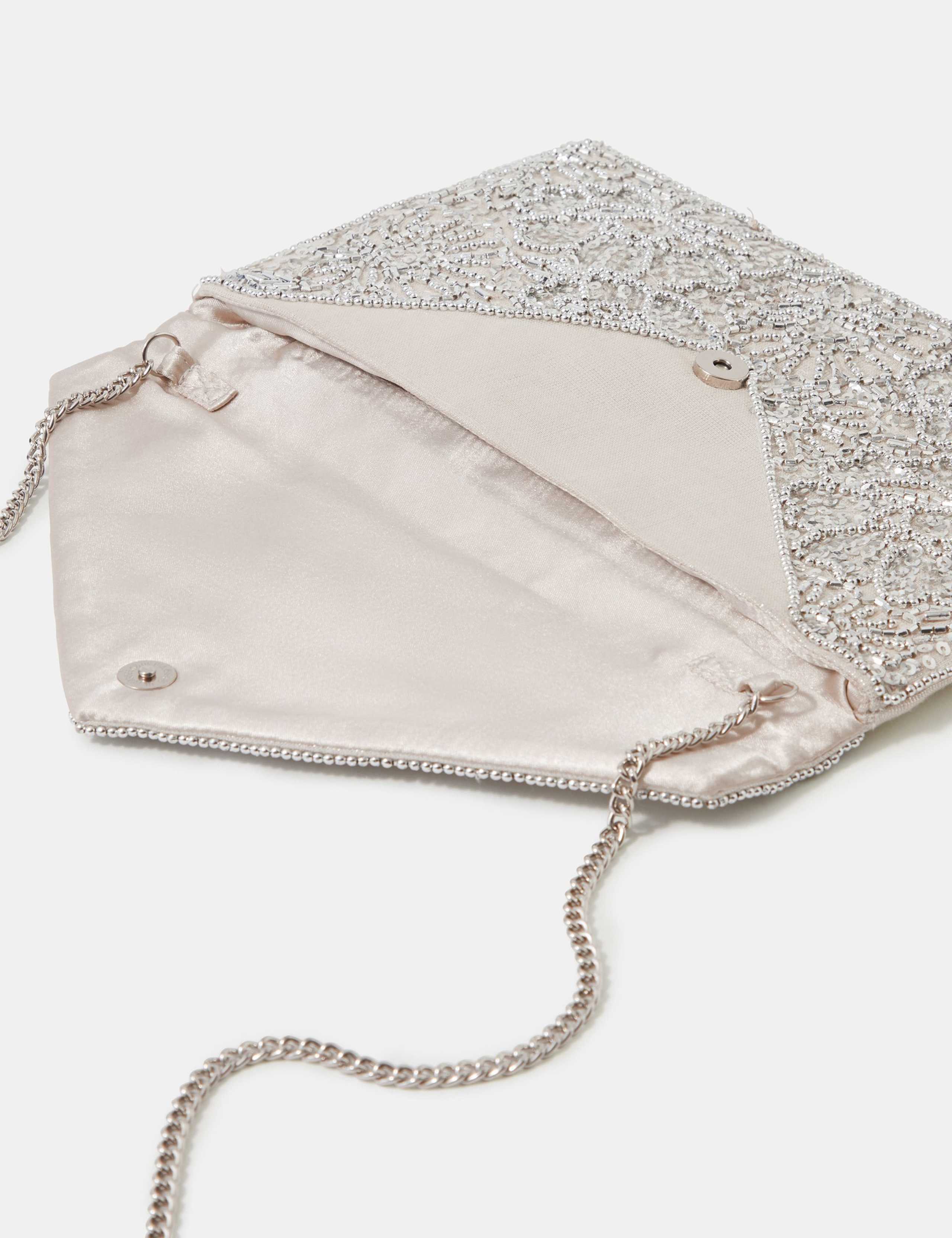 Cotton Rich Embellished Chain Strap Clutch Bag 2 of 4