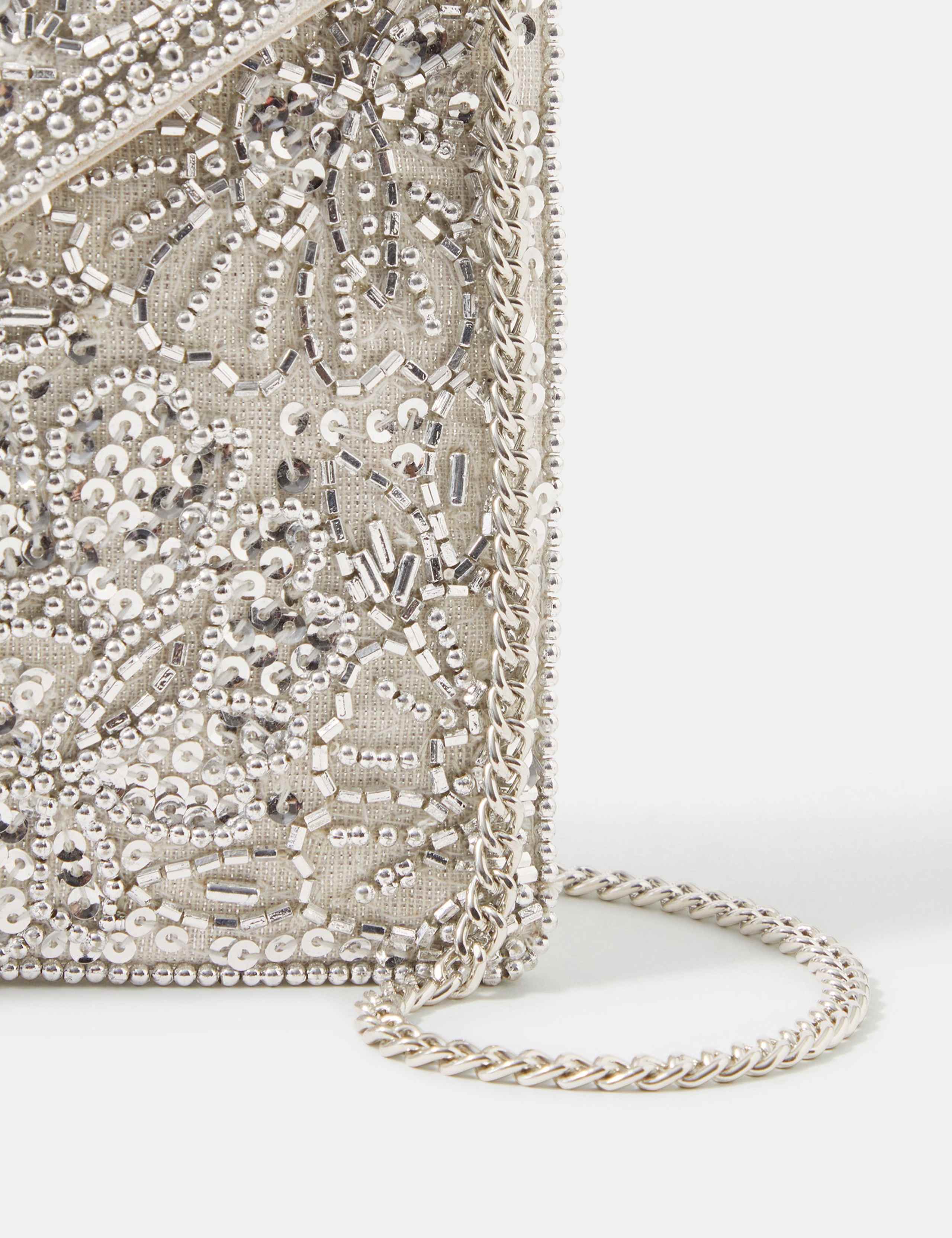 Cotton Rich Embellished Chain Strap Clutch Bag 3 of 4