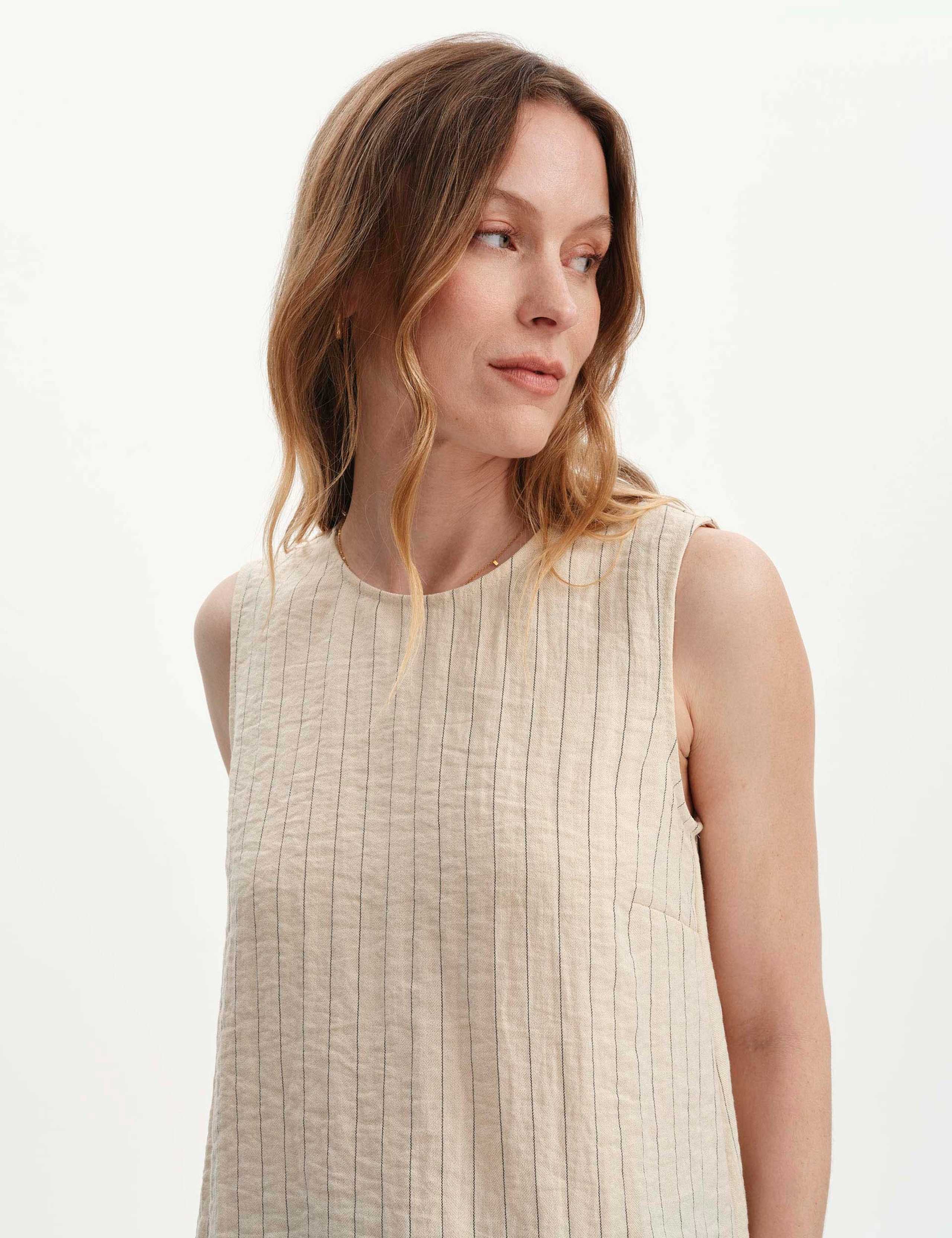 Textured Striped Sleeveless Shell Top 4 of 6