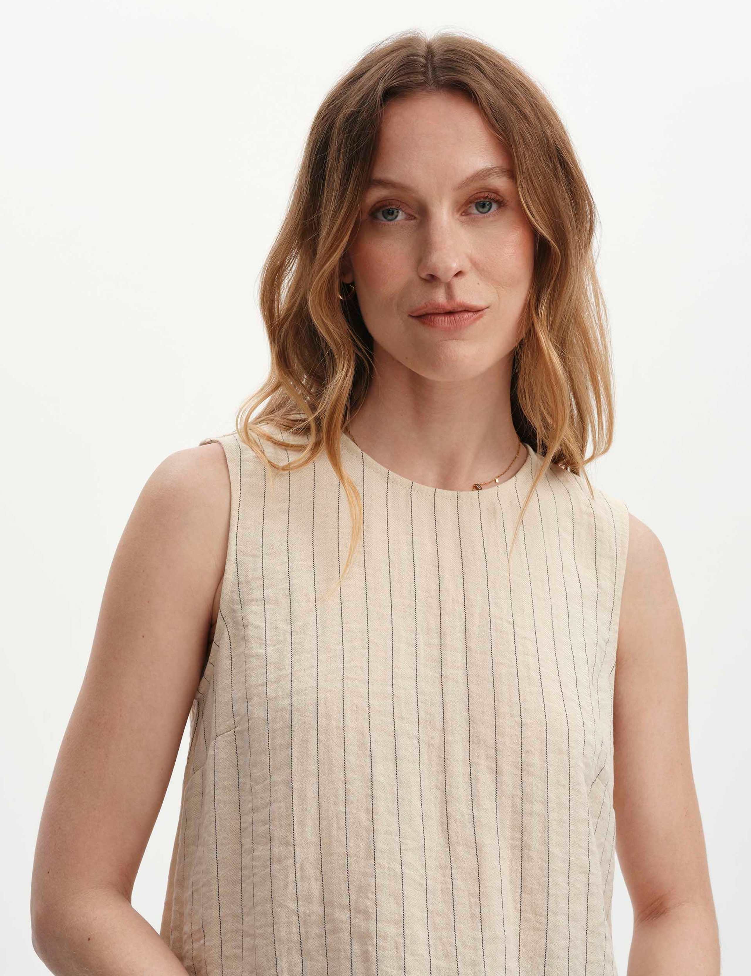 Textured Striped Sleeveless Shell Top 6 of 6