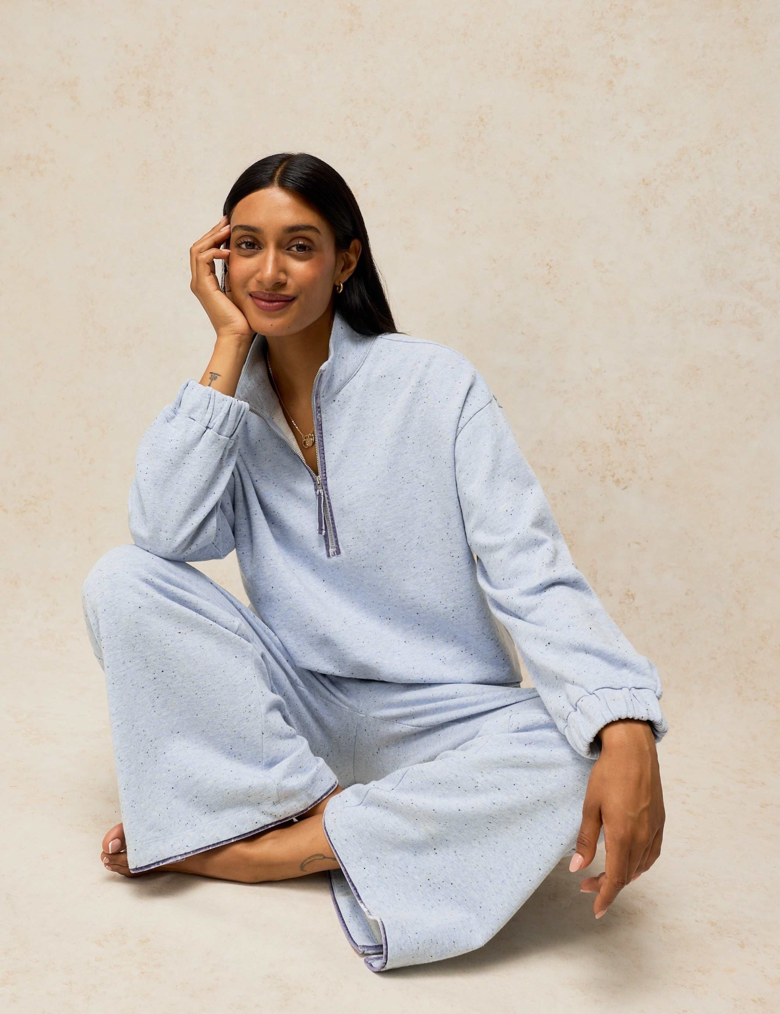 Cotton Rich Half Zip Lounge Sweatshirt 5 of 6