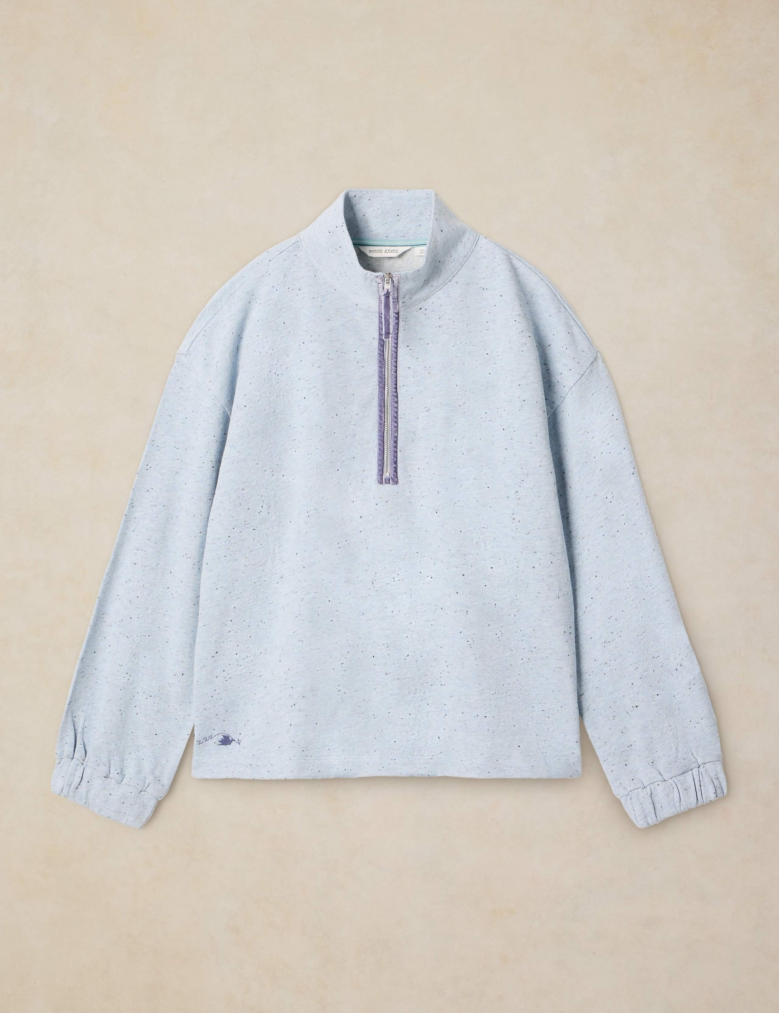 Cotton Rich Half Zip Lounge Sweatshirt 2 of 6