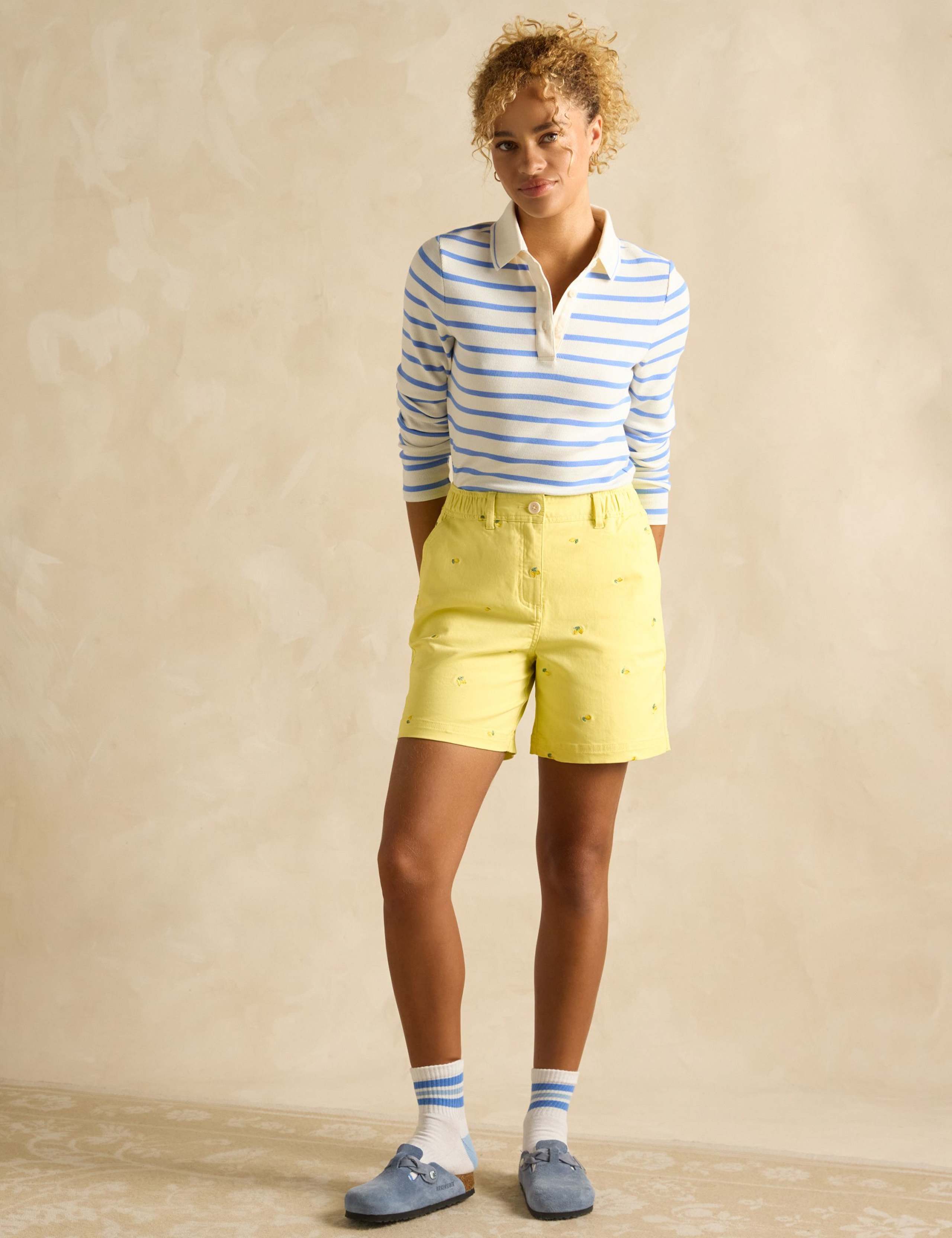 Cotton Rich Embroidered Chino Shorts 1 of 6