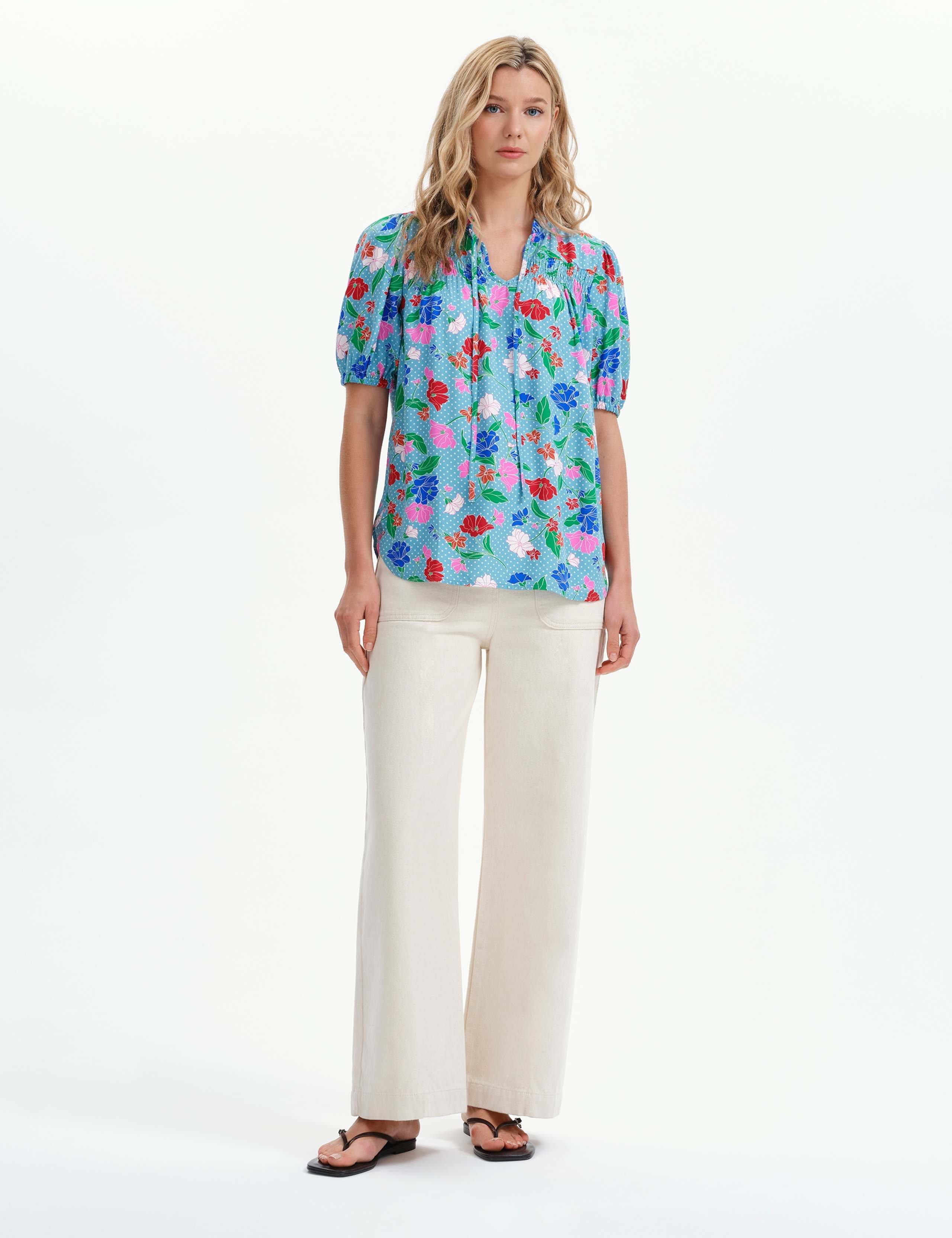 Floral Tie Neck Top 5 of 6