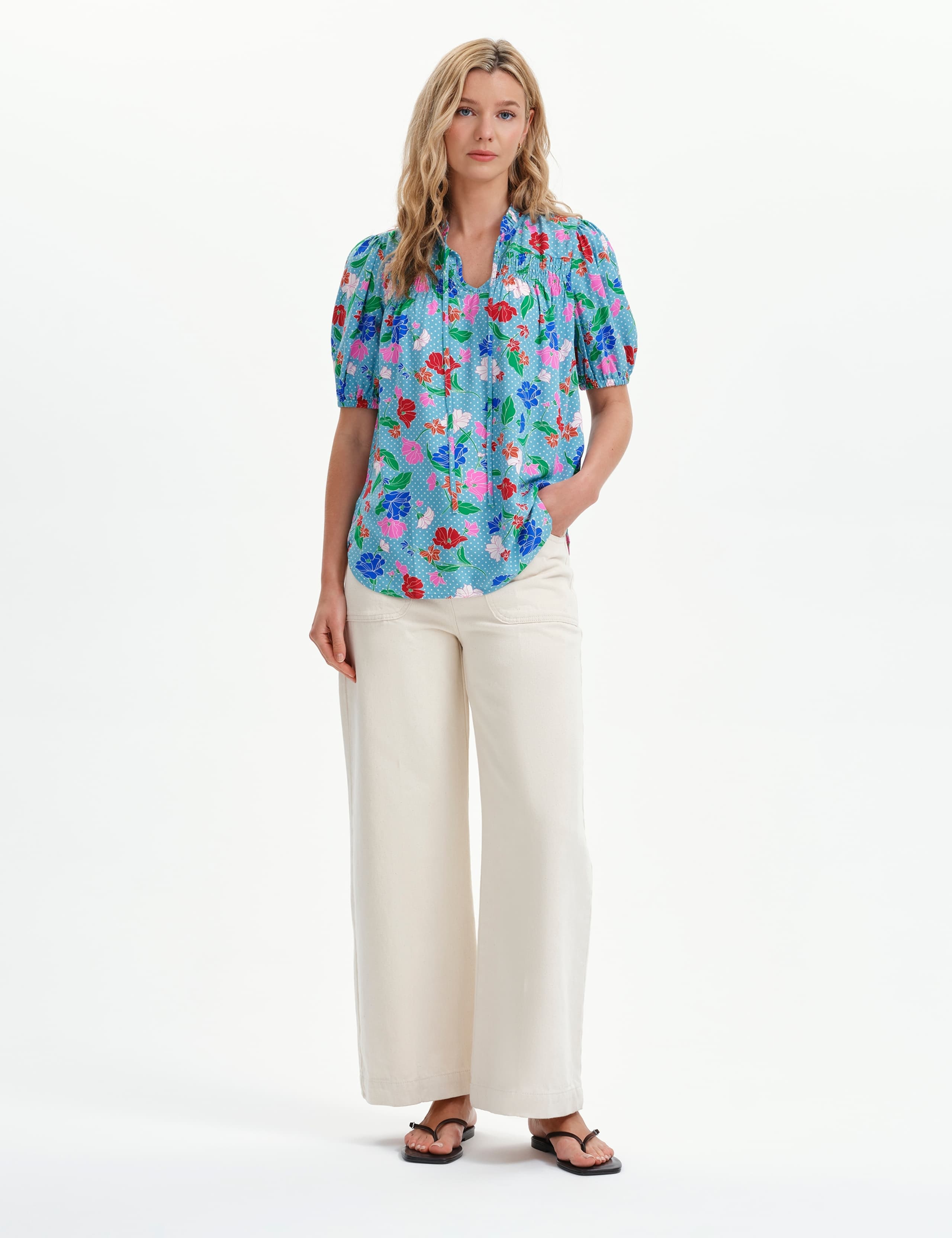 Floral Tie Neck Top 6 of 6