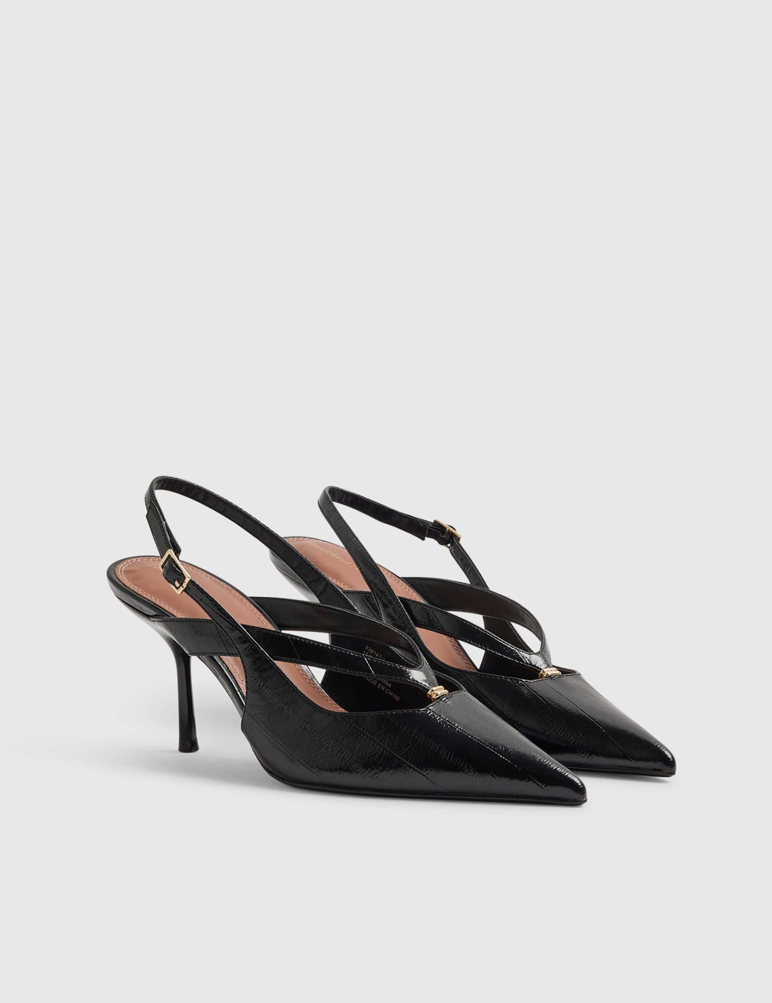 Faux Leather Buckle Slingback Court Shoes 3 of 5