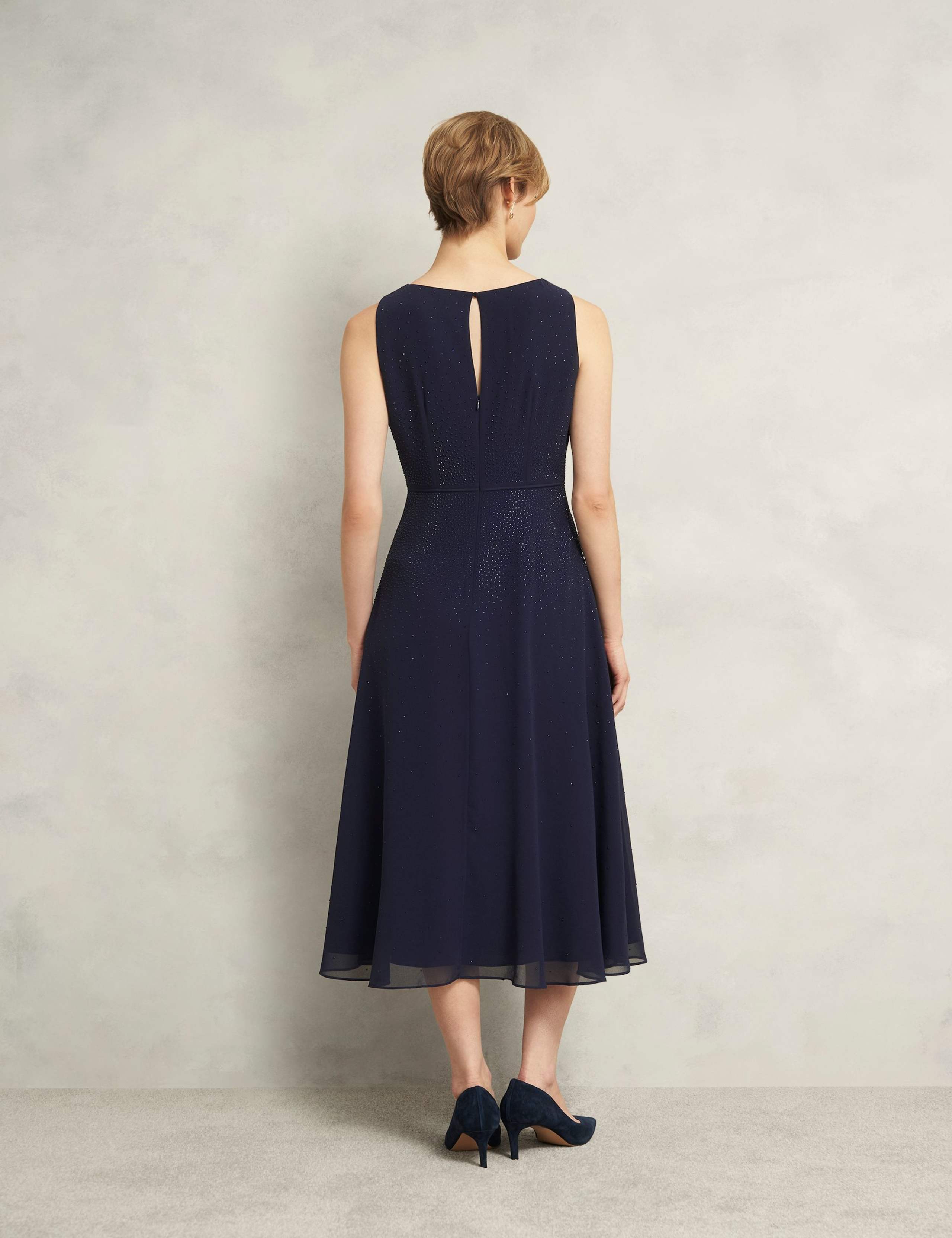 Round Neck Sparkly Midi Skater Dress 4 of 6