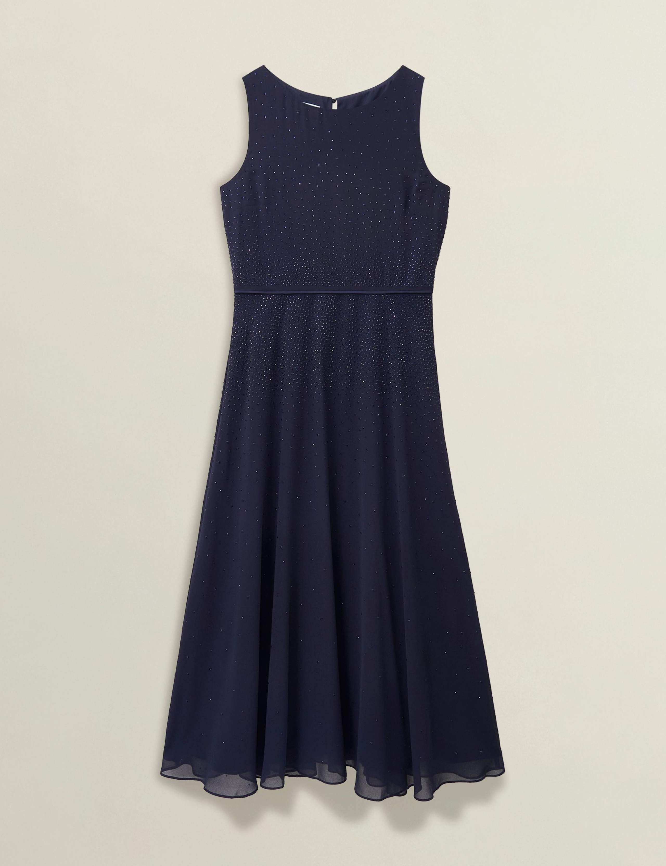 Round Neck Sparkly Midi Skater Dress 2 of 6