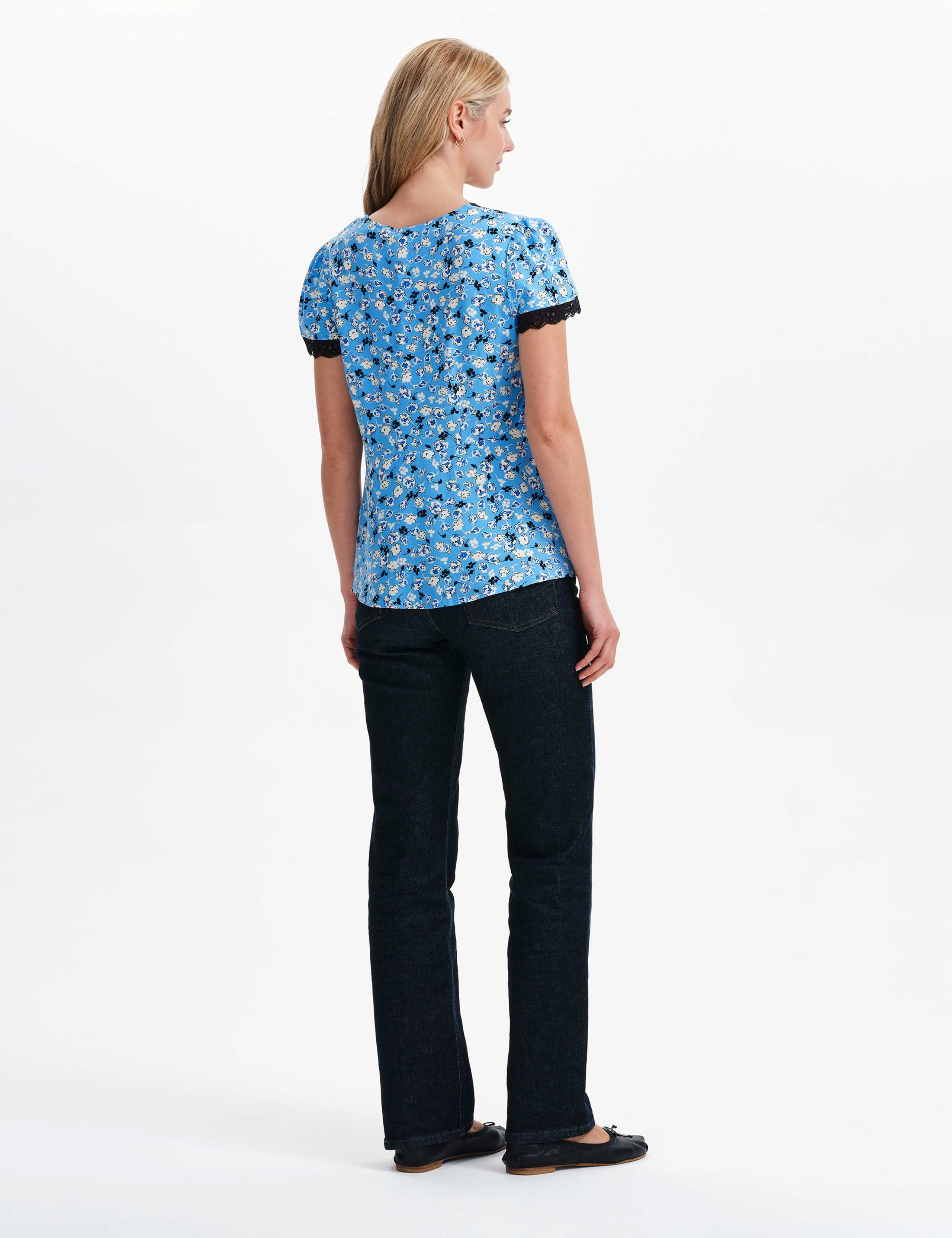 Floral Lace Trim V-Neck Top 7 of 10