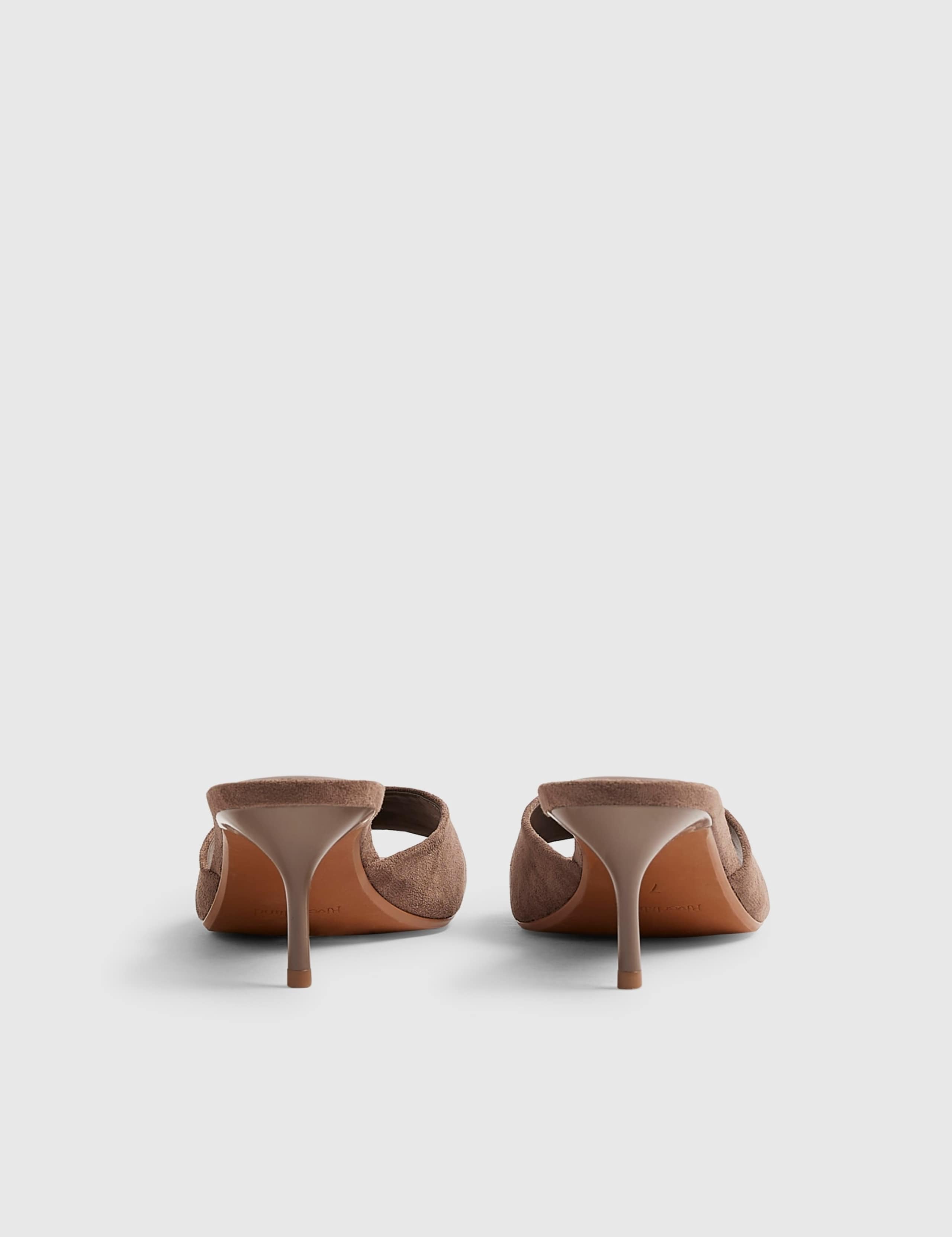 Suede Stiletto Heeled Mule Sandals 2 of 5