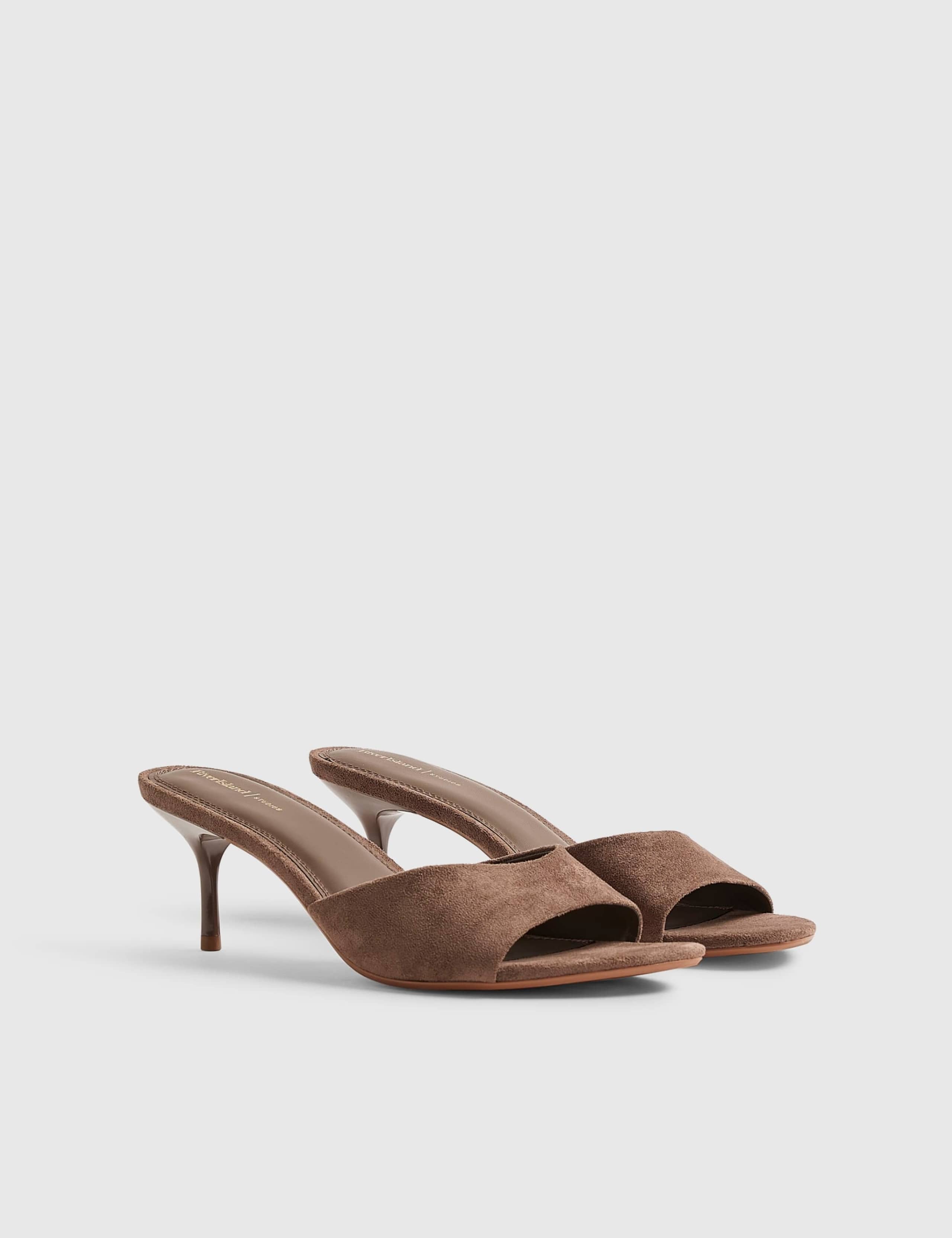 Suede Stiletto Heeled Mule Sandals 4 of 5