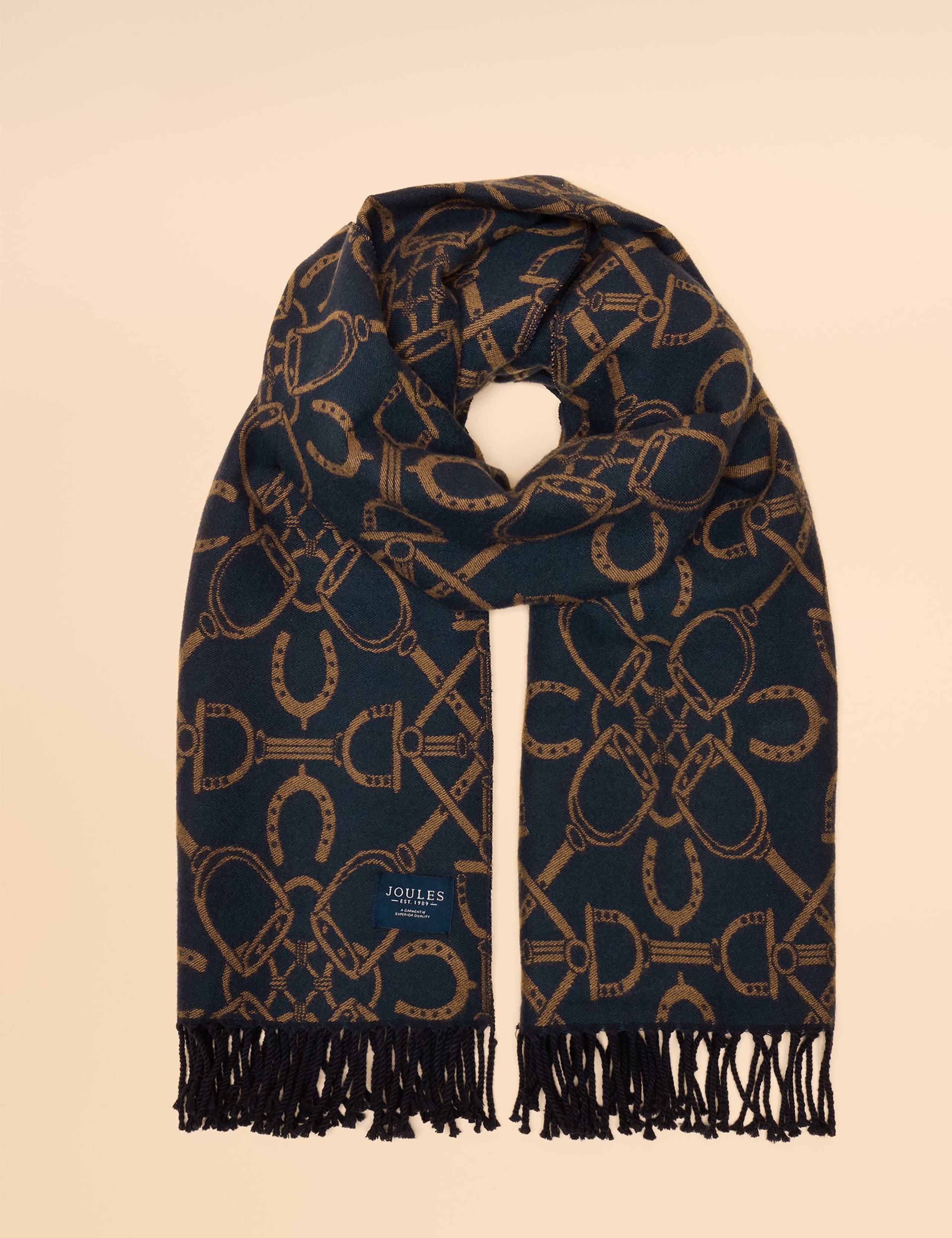 Jacquard Printed Tassel Scarf 1 of 5
