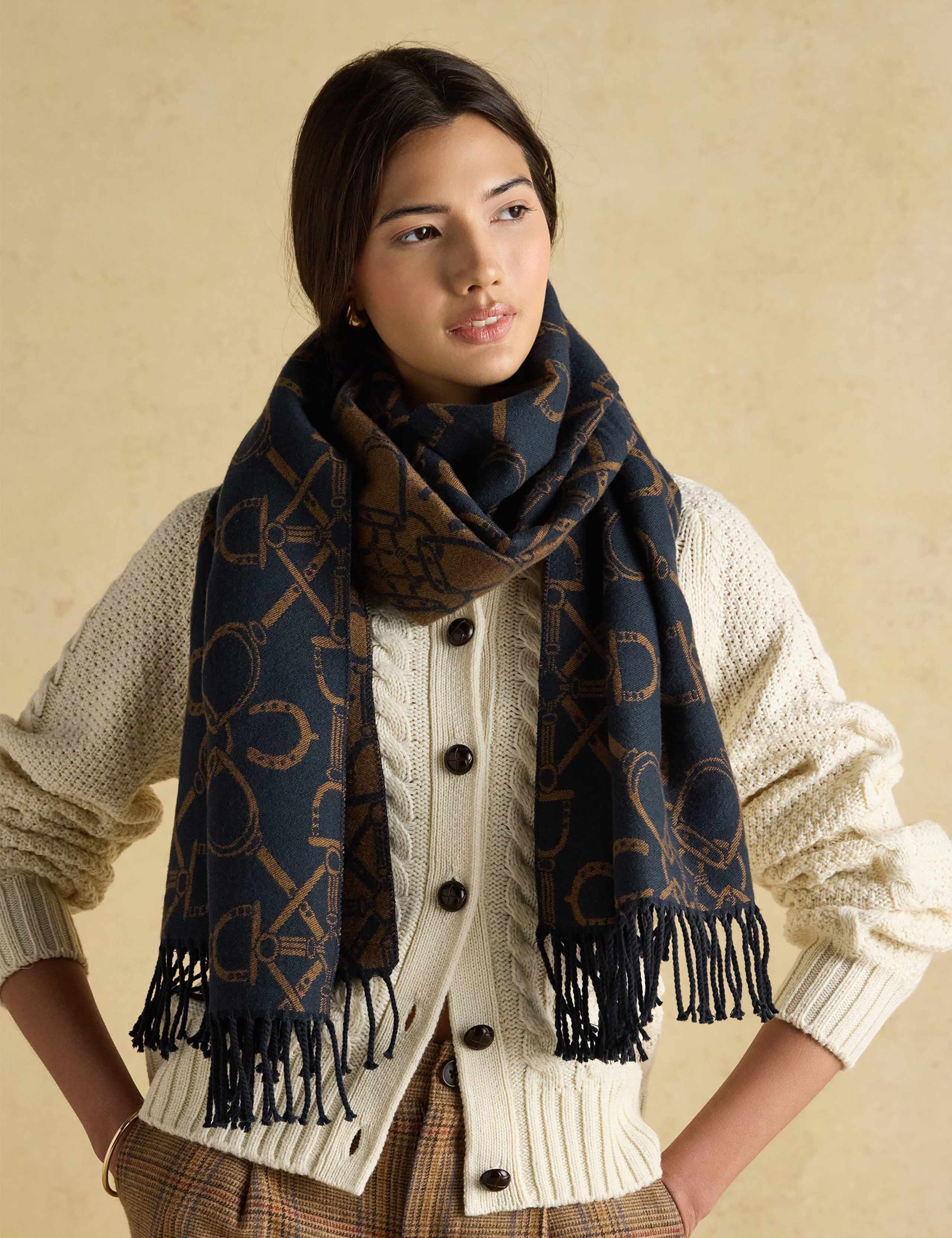 Jacquard Printed Tassel Scarf 2 of 5