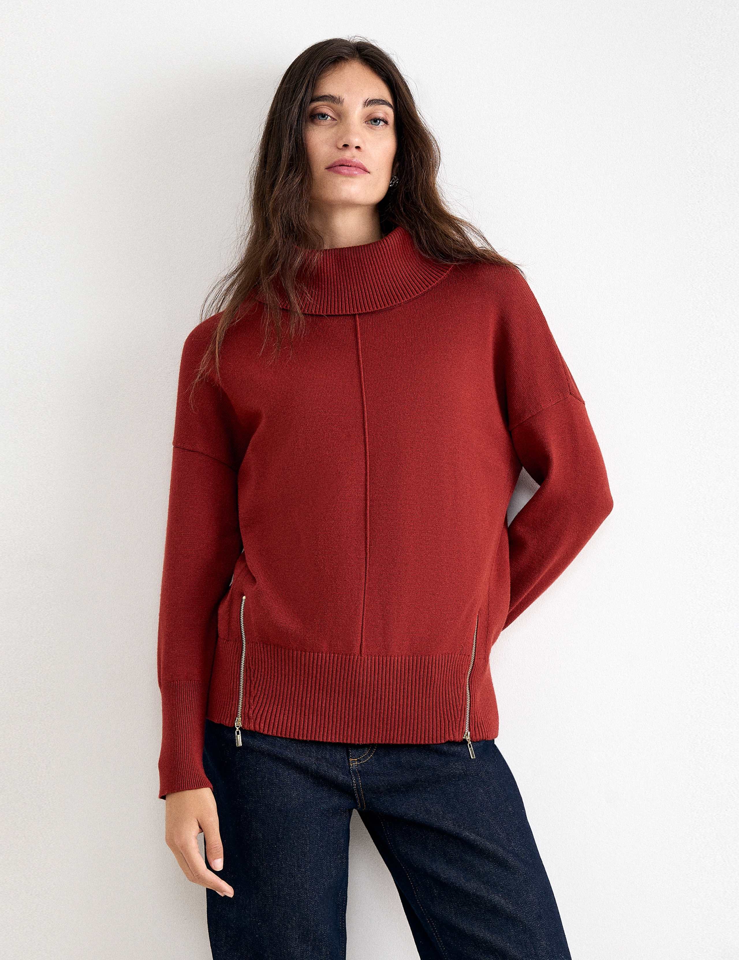 Roll Neck Zip Detail Jumper 1 of 8