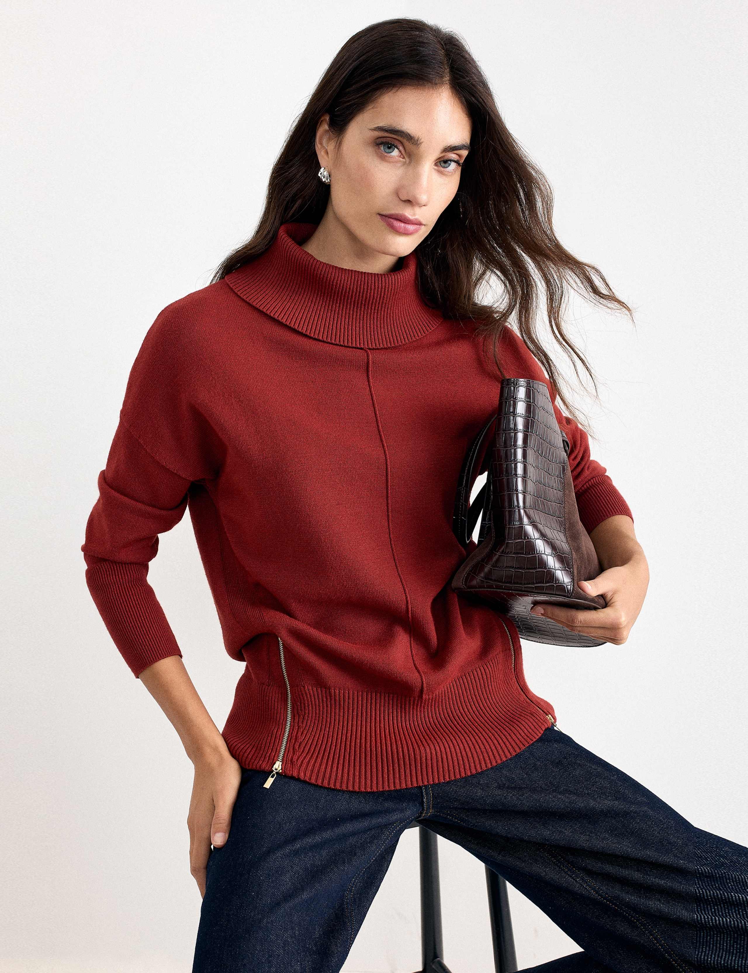 Roll Neck Zip Detail Jumper 5 of 8