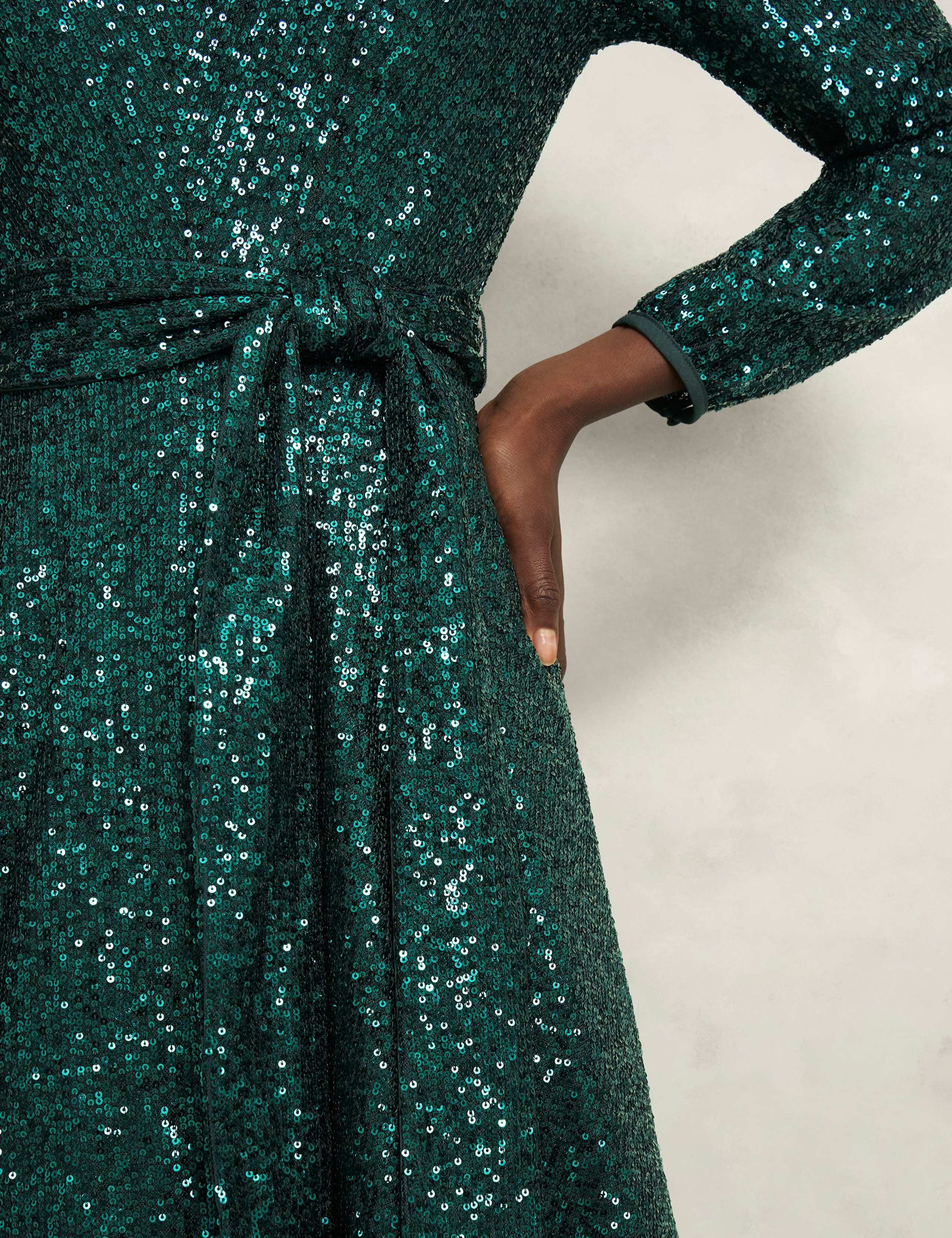Sequin V-Neck Midi Skater Dress 5 of 6