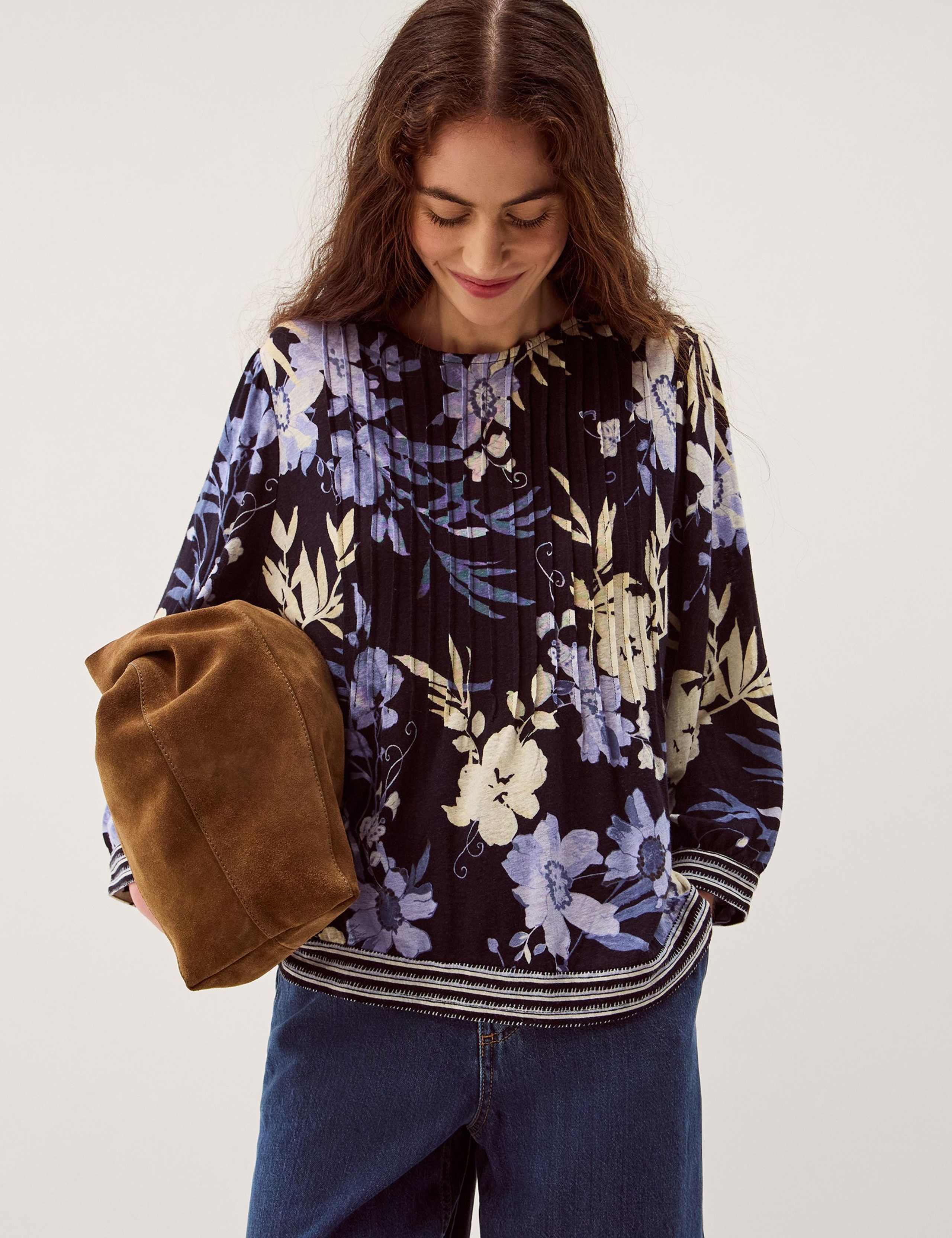 Linen Rich Floral Top 1 of 5