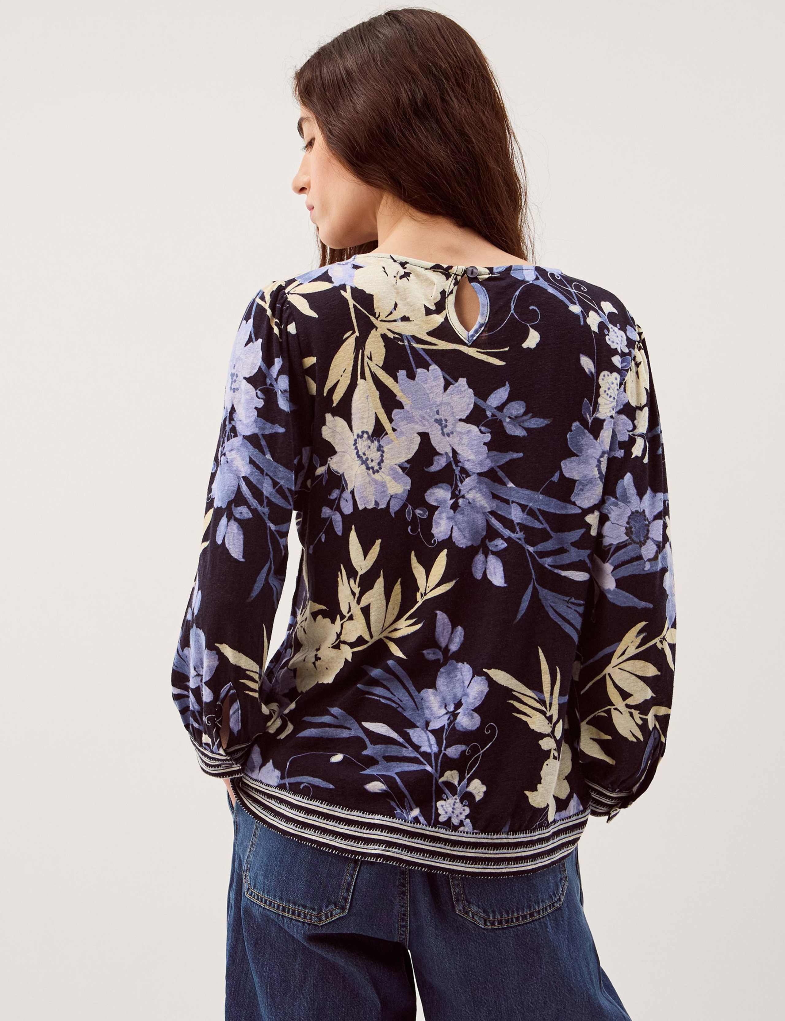 Linen Rich Floral Top 4 of 5