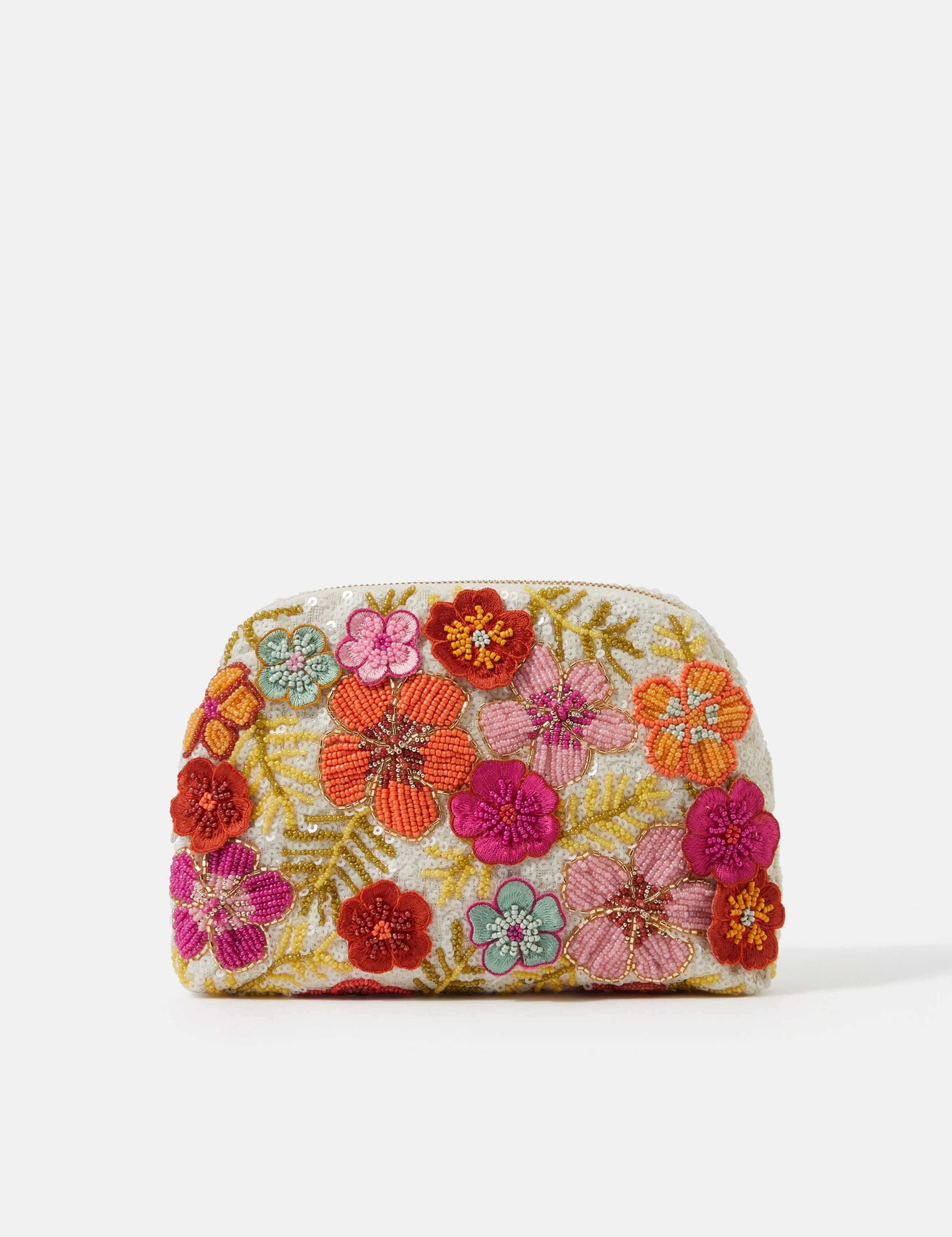 Cotton Rich Beaded Floral Clutch Bag 1 of 5
