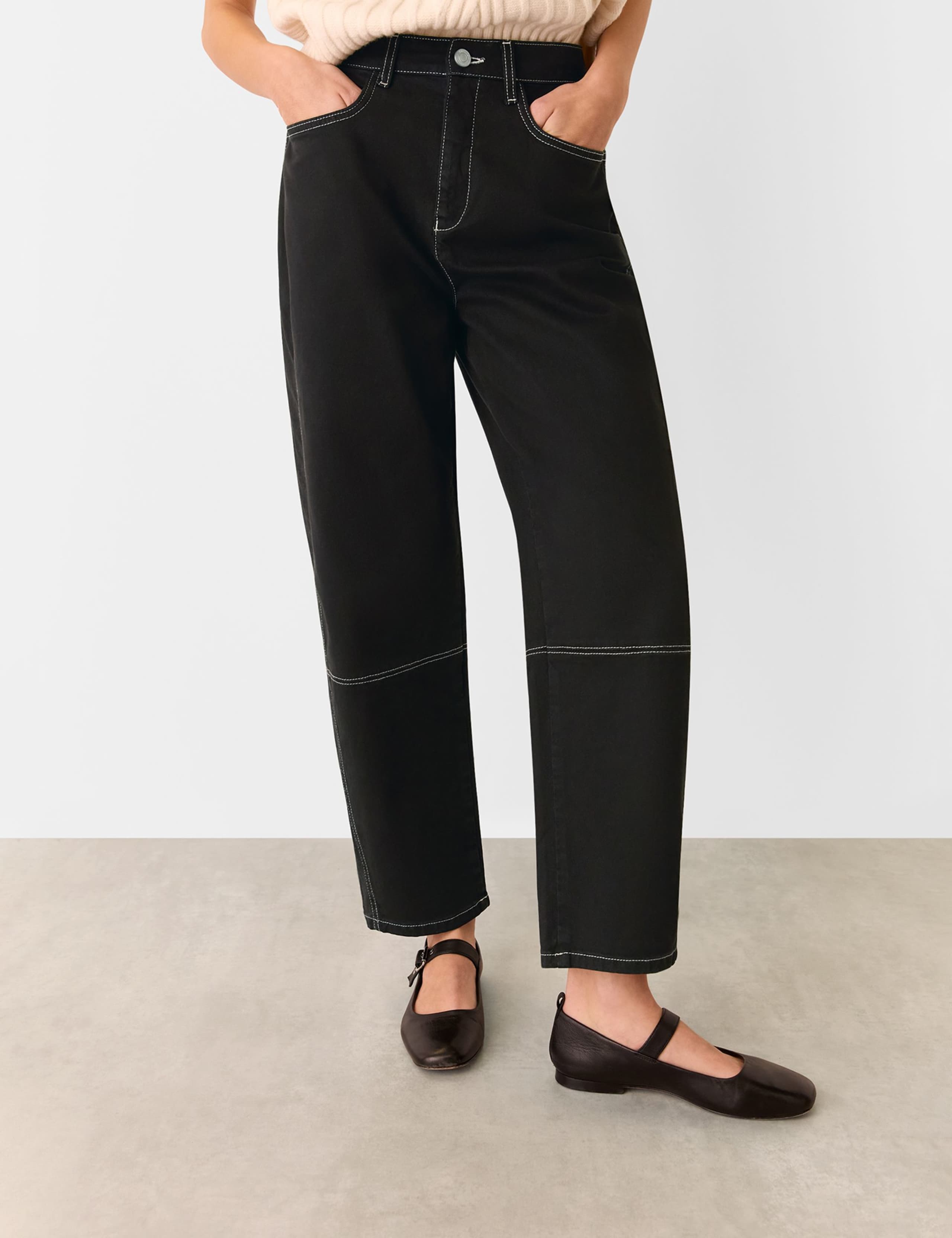 High Waisted Slim Barrel Ankle Grazer Jeans 4 of 4