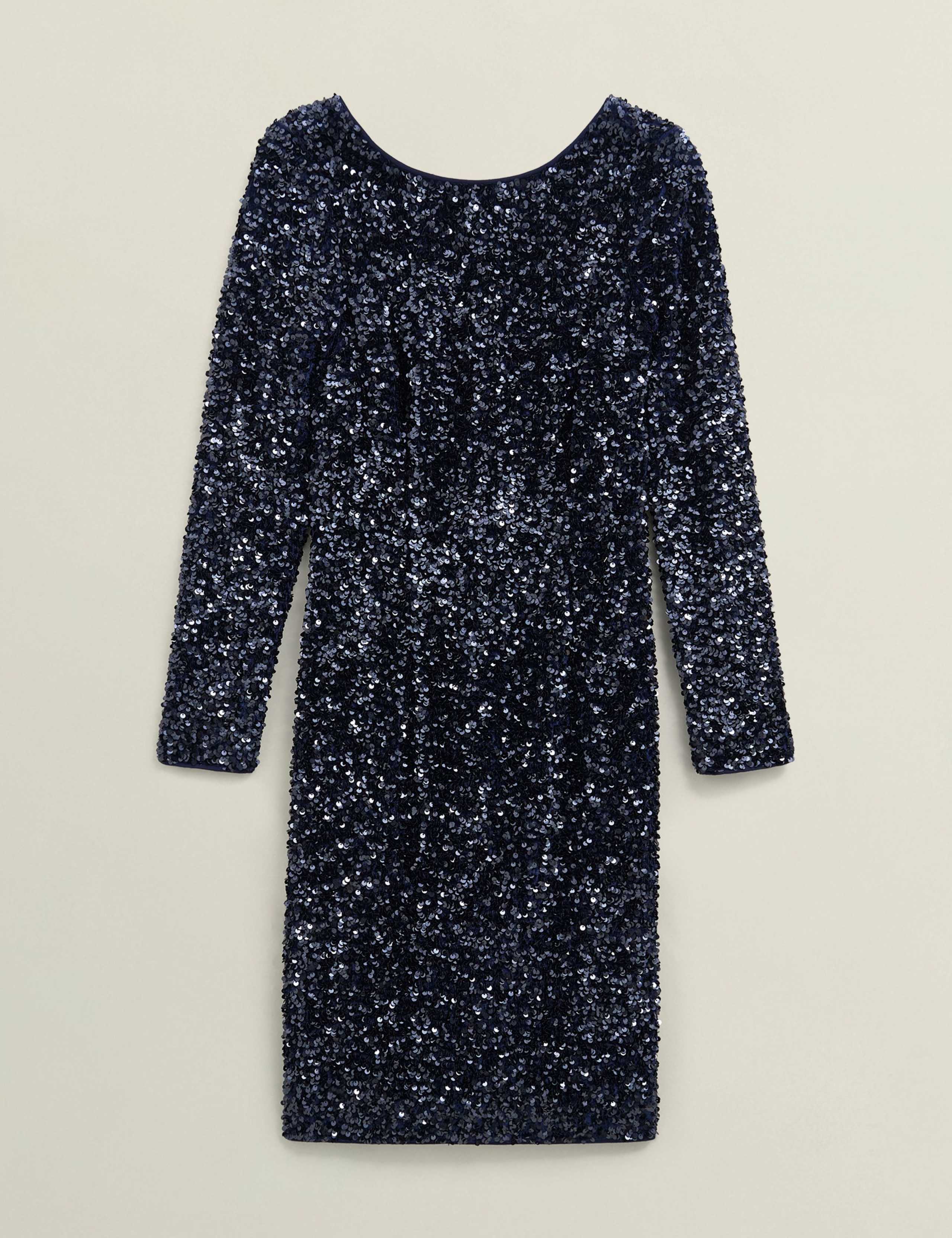 Sequin Slash Neck Shift Dress 2 of 7