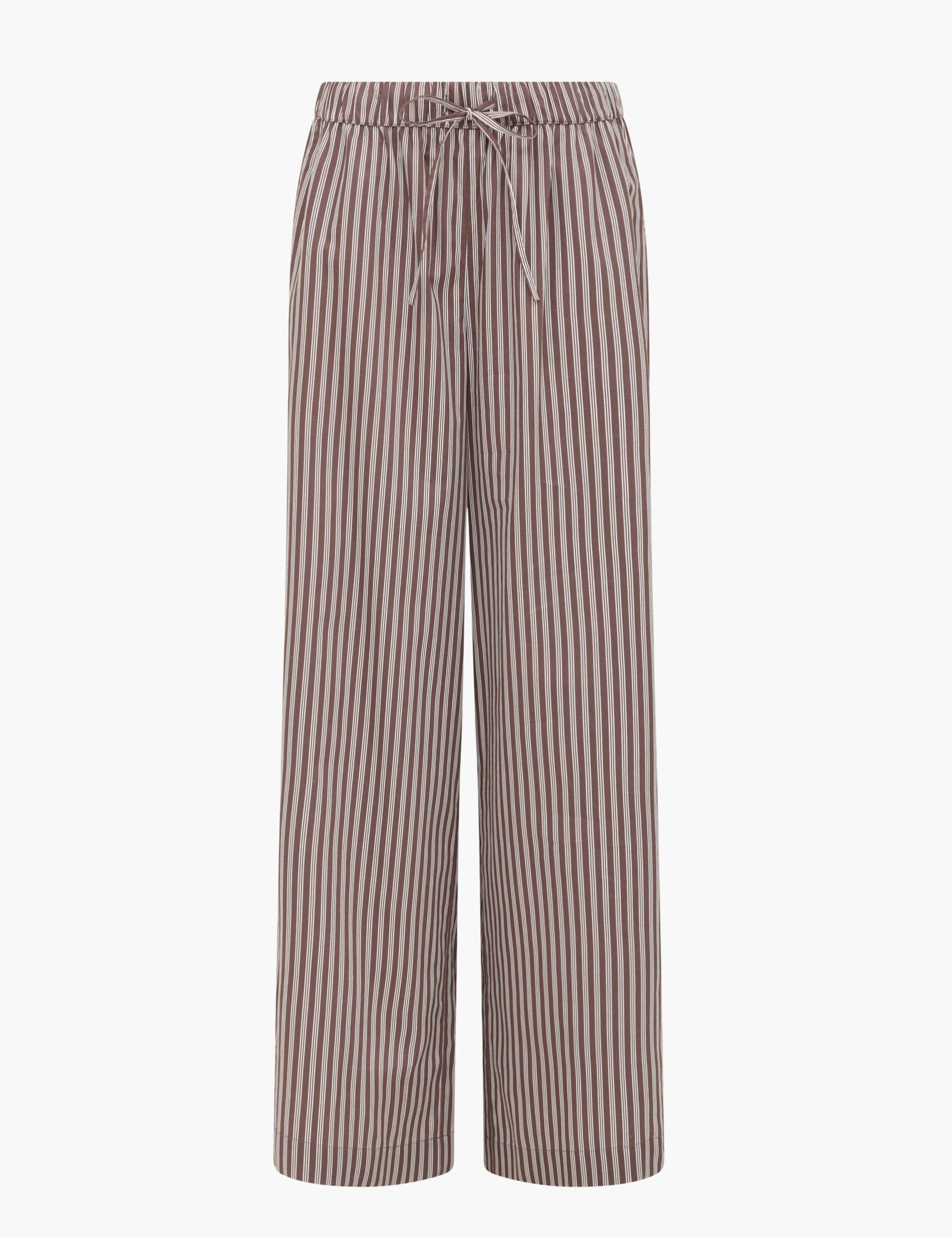 Pure Cotton Striped Wide Leg Trousers 2 of 4