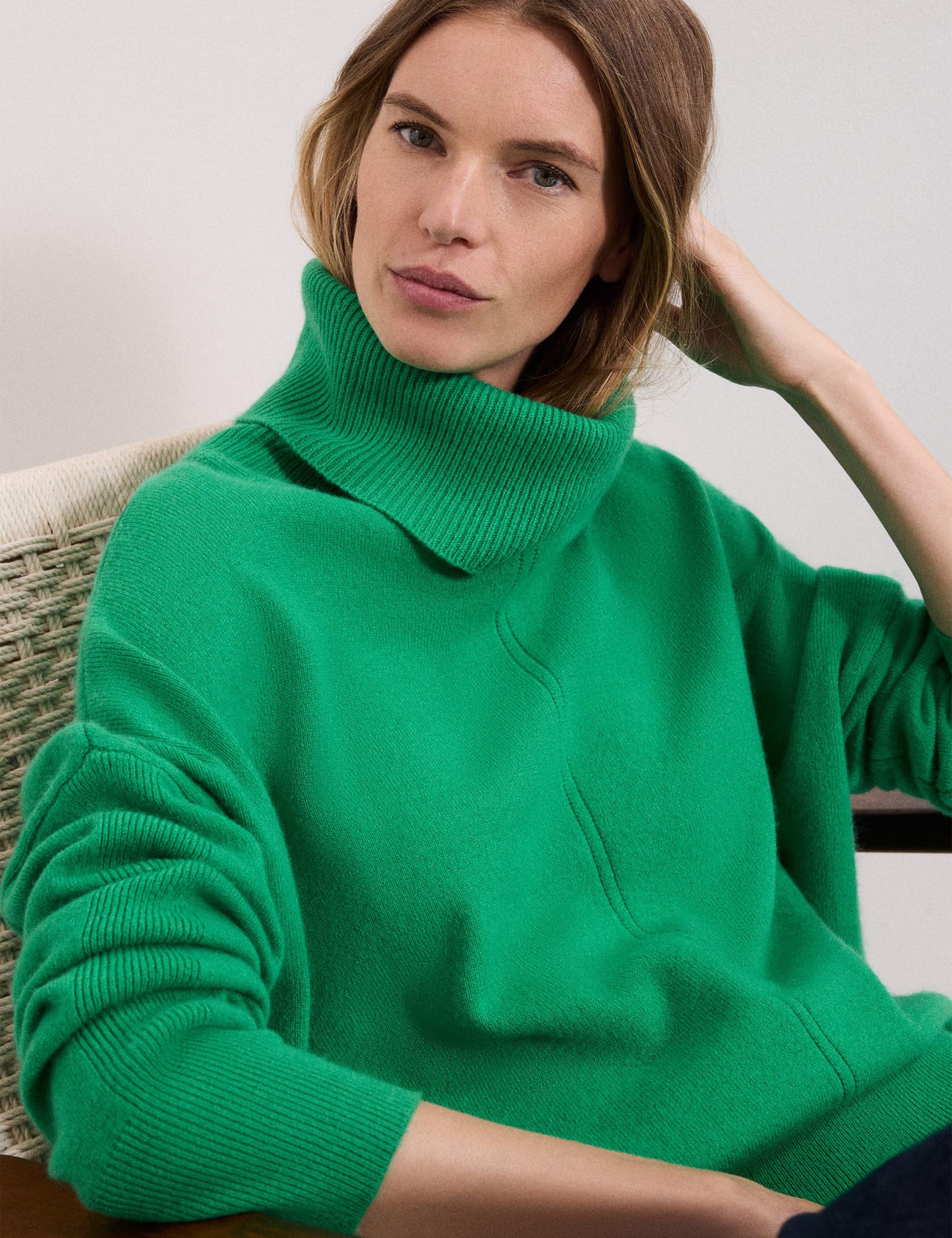 Wool Rich Funnel Neck Jumper with Cashmere 5 of 7