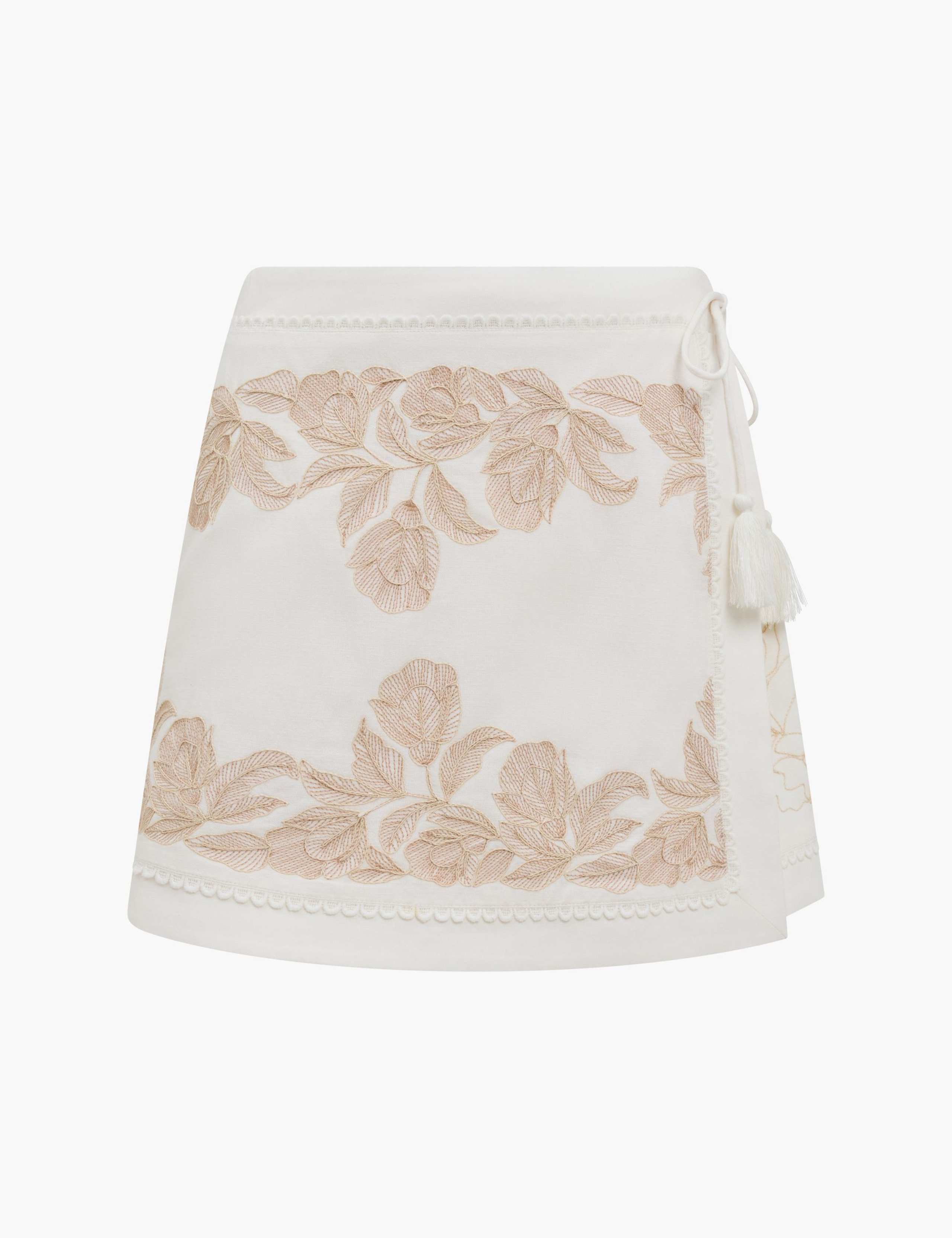 Pure Cotton Embroidered Mini Wrap Skirt 2 of 5