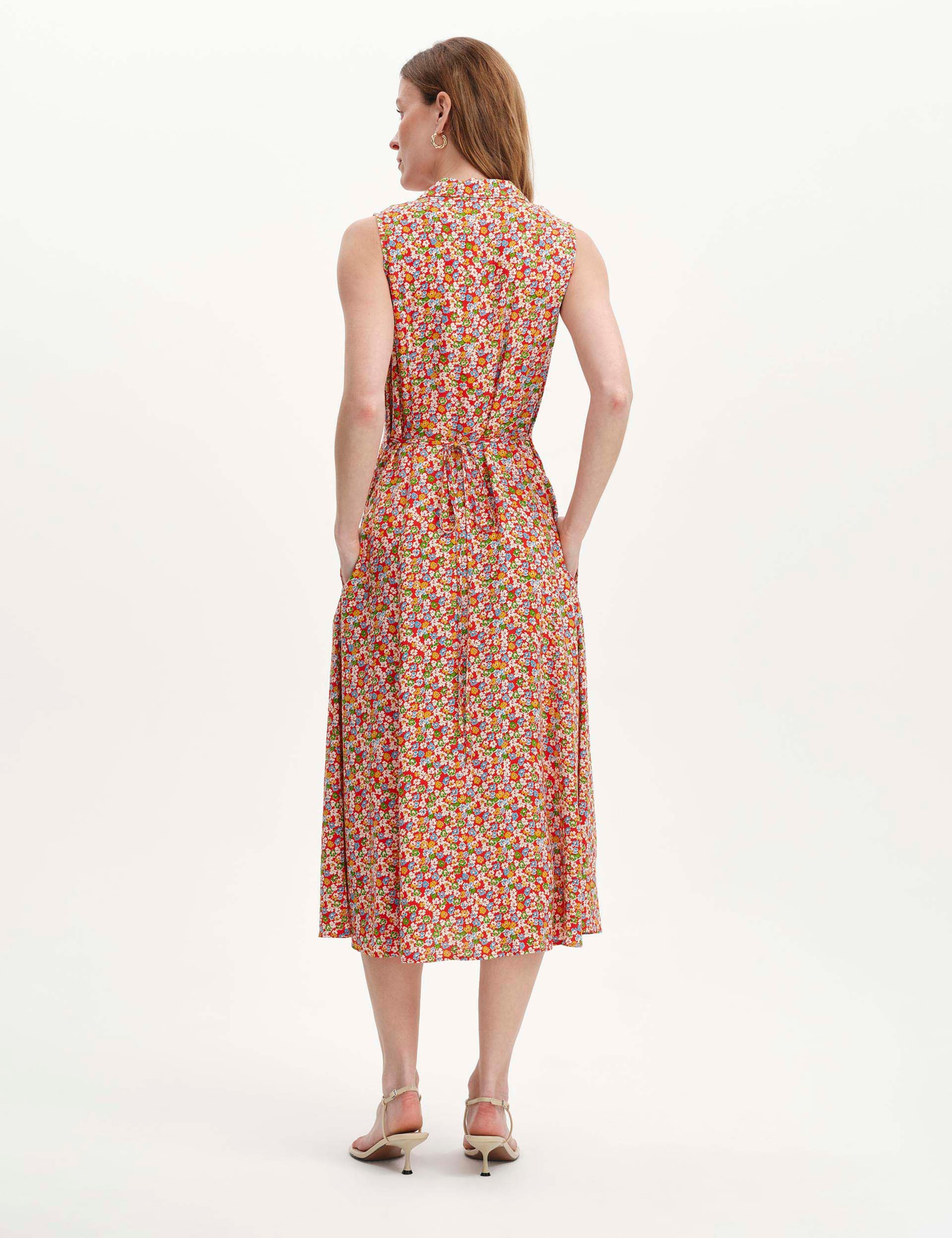 Floral Collared V-Neck Midi Shirt Dress 5 of 6