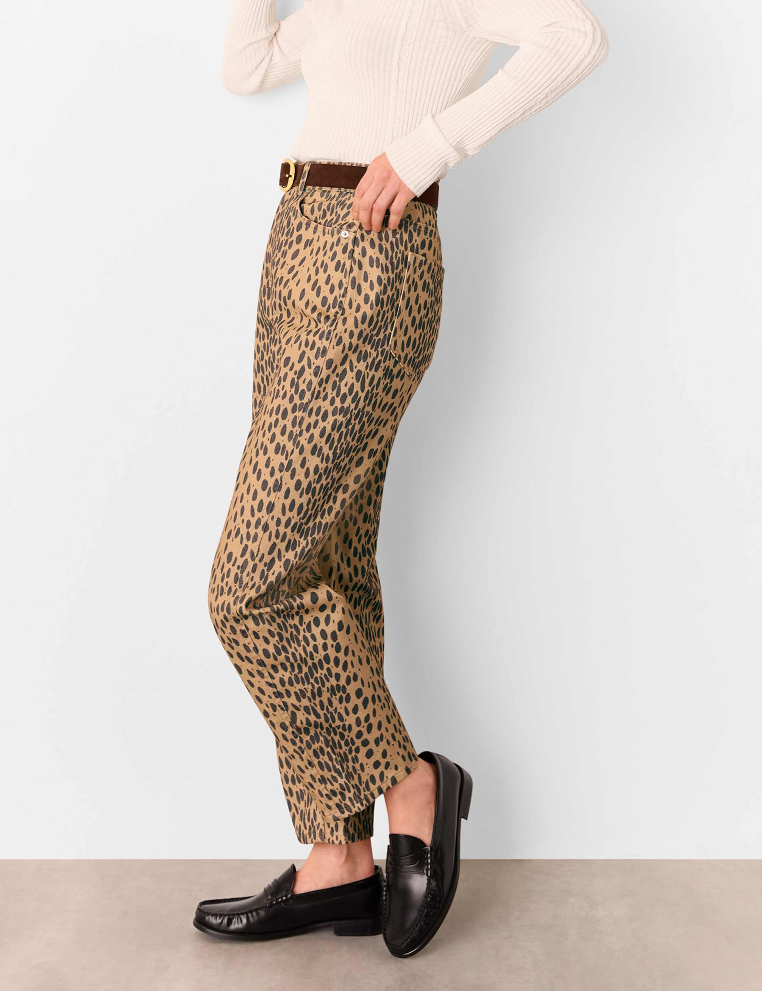 Animal Print High Waisted Barrel Jeans 3 of 4