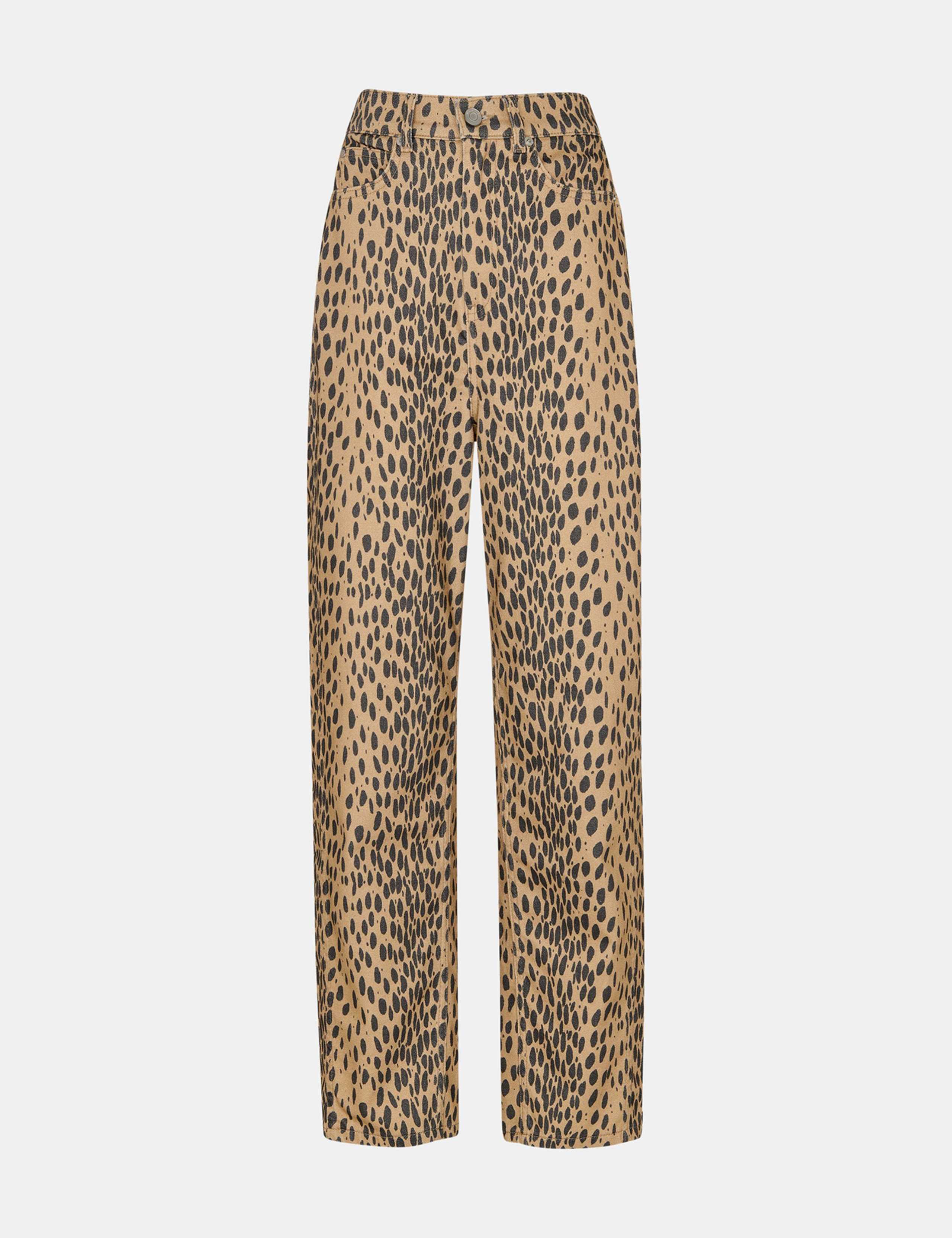 Animal Print High Waisted Barrel Jeans 2 of 4