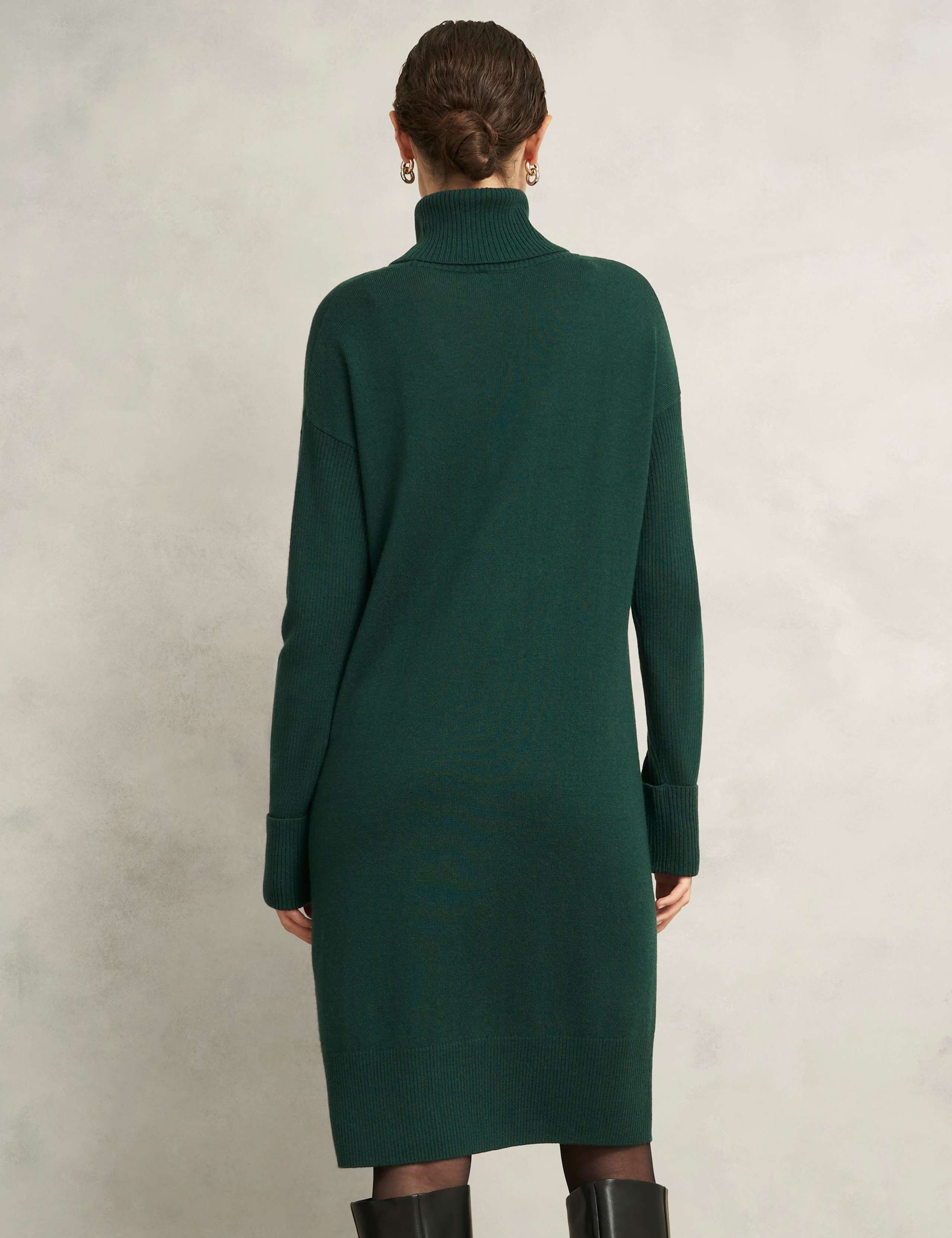 Merino Wool Rich Roll Neck Jumper Dress 4 of 6