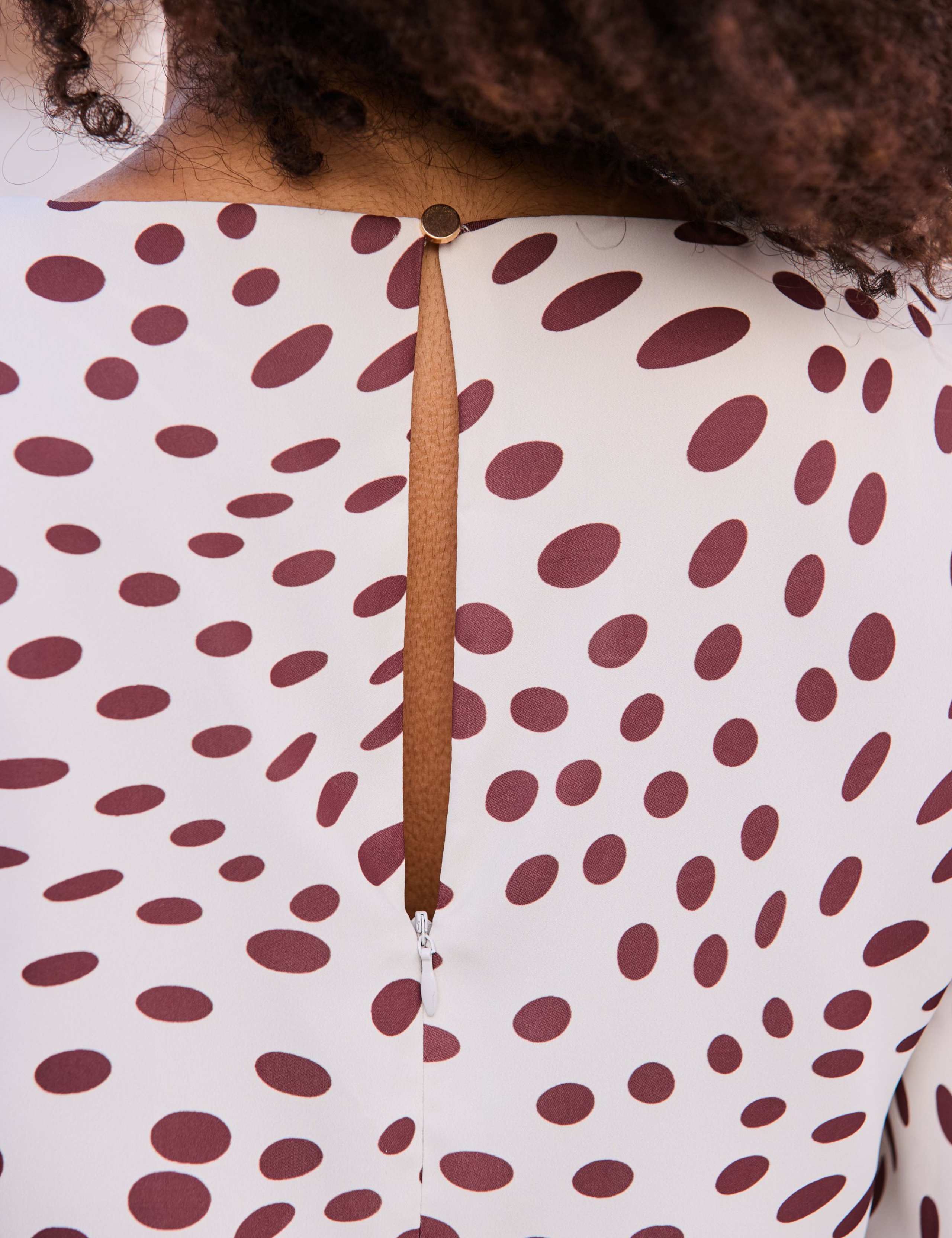 Spot Print Ruffle Mini Shift Dress 5 of 6