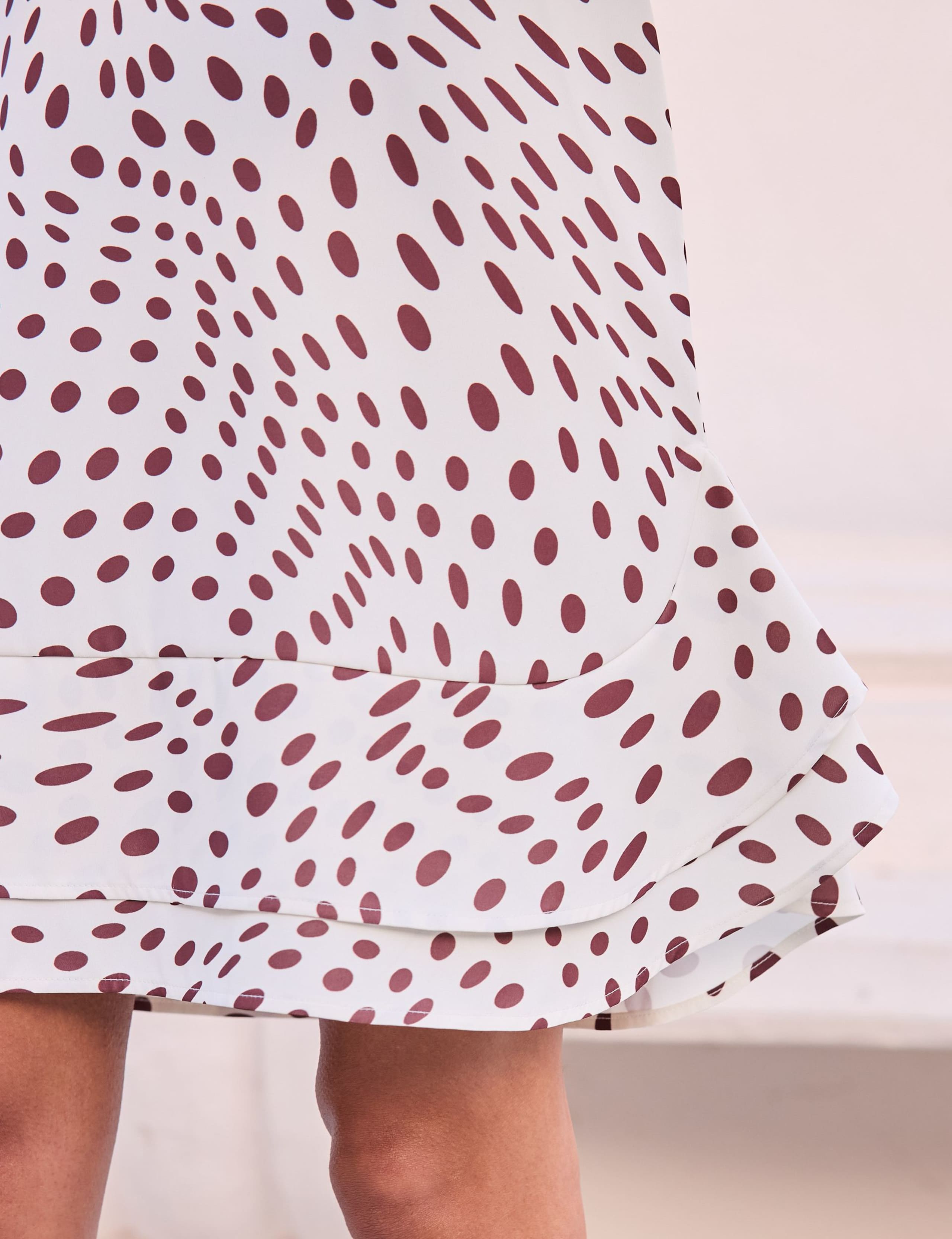 Spot Print Ruffle Mini Shift Dress 6 of 6