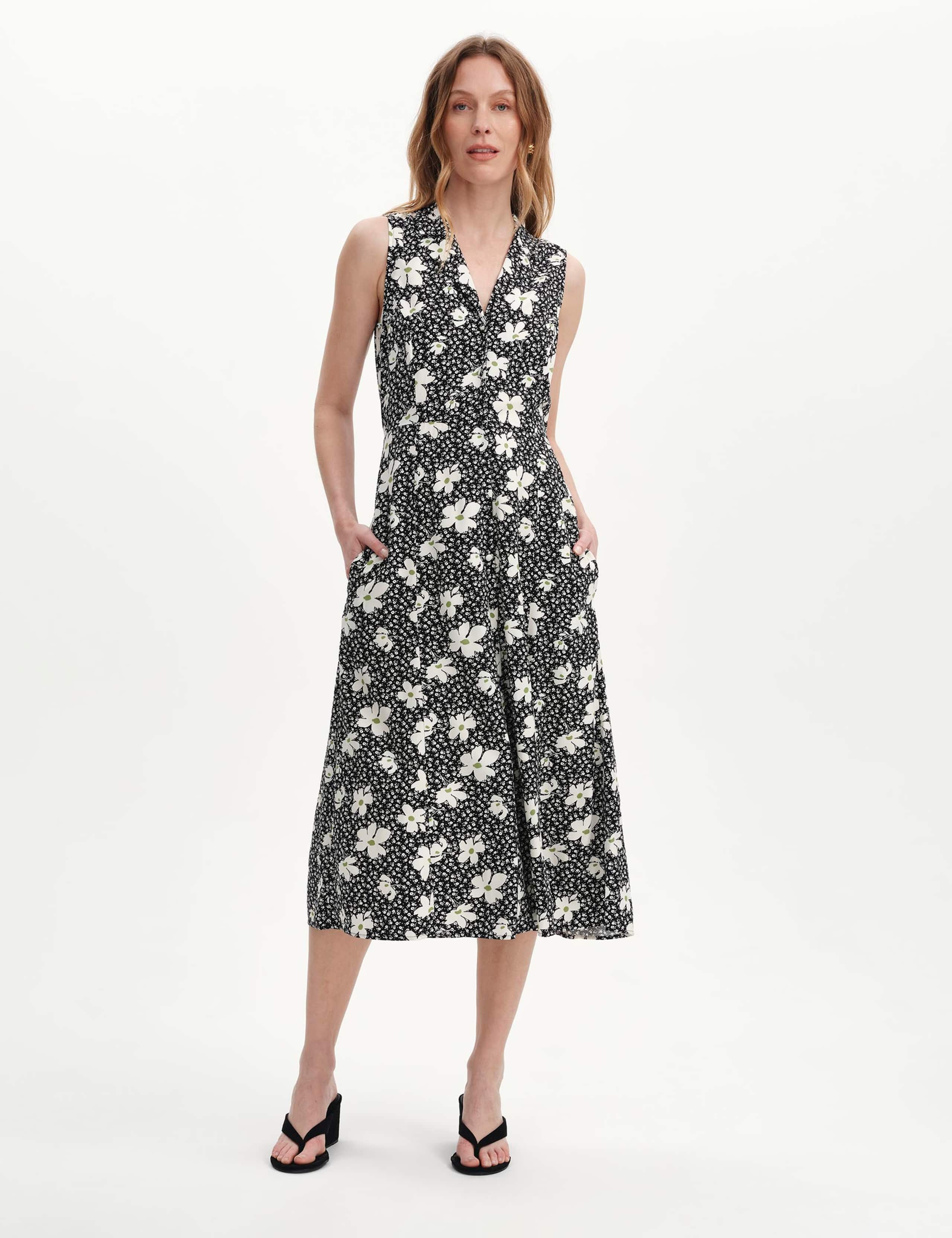 Floral Collared V-Neck Midi Shirt Dress 5 of 7