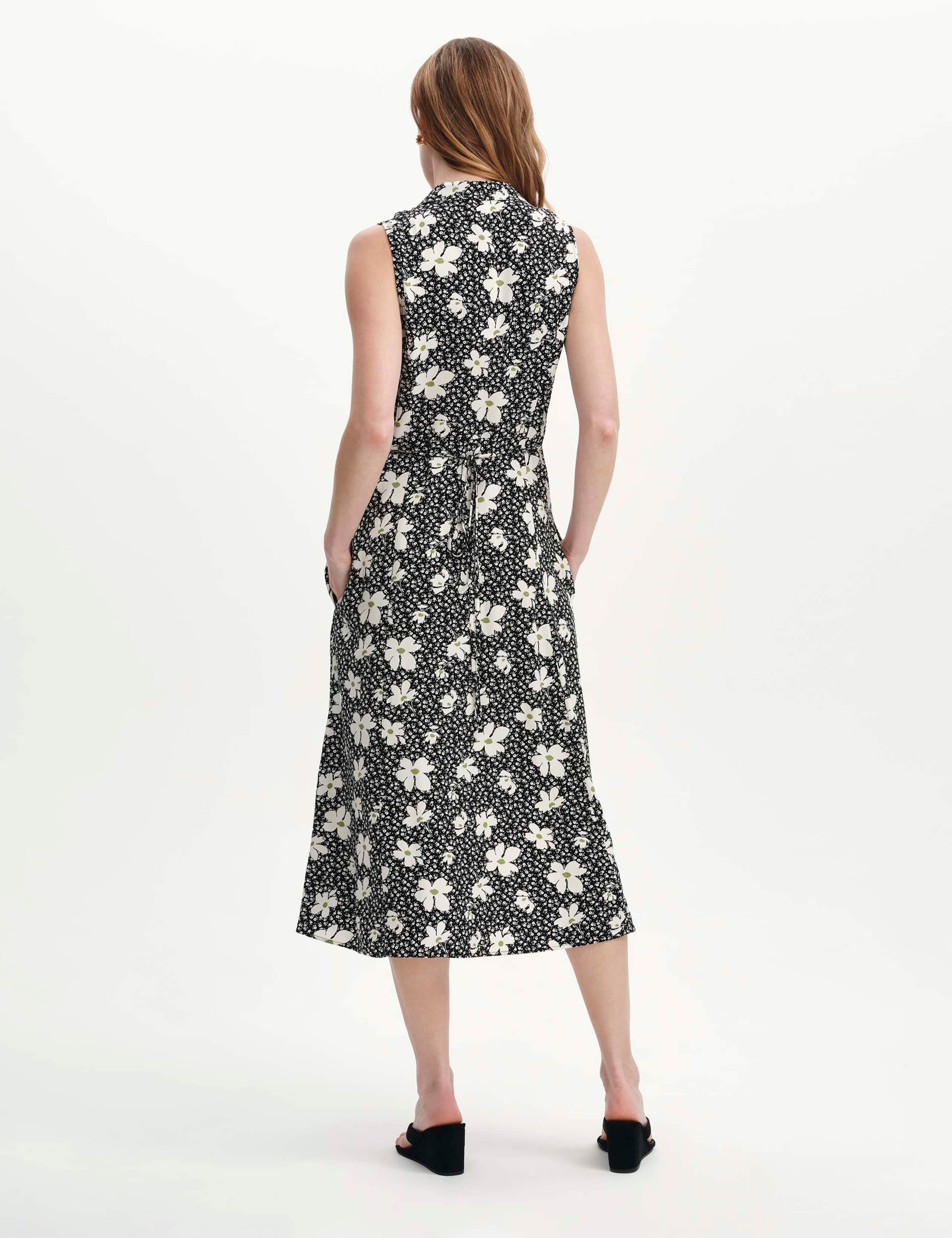 Floral Collared V-Neck Midi Shirt Dress 6 of 7