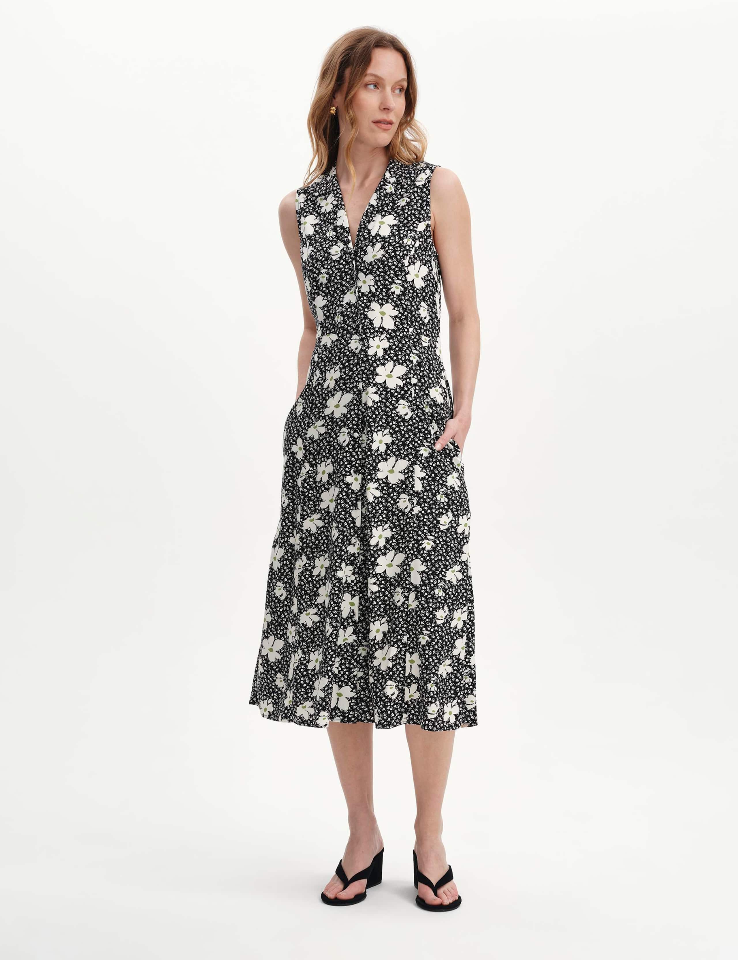 Floral Collared V-Neck Midi Shirt Dress 7 of 7