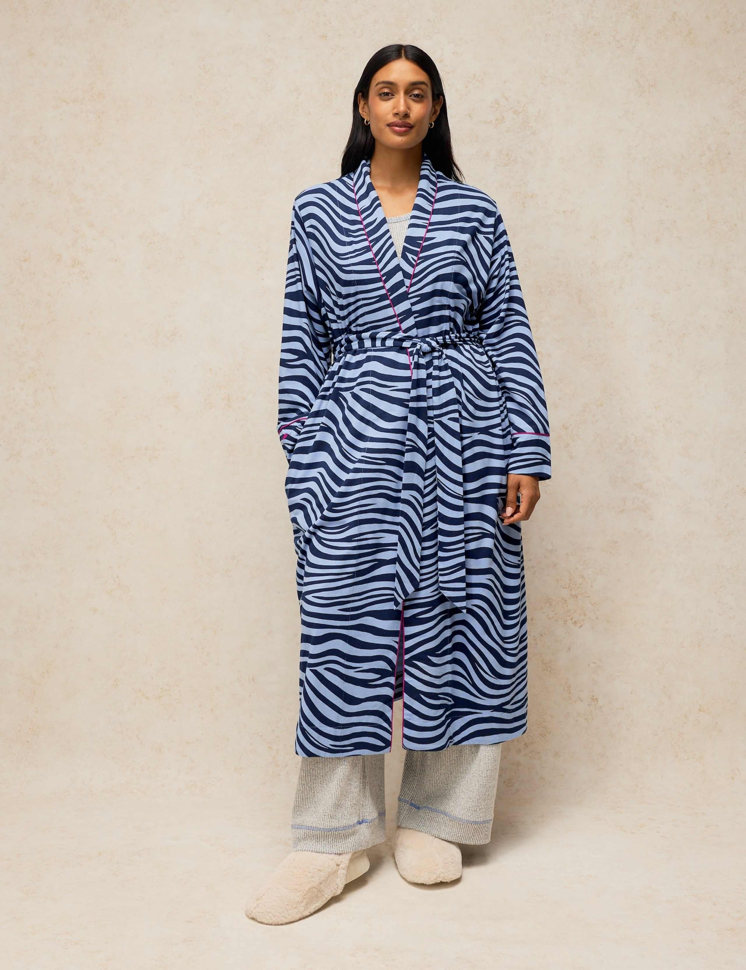 Cotton Blend Printed Jersey Robe 3 of 6