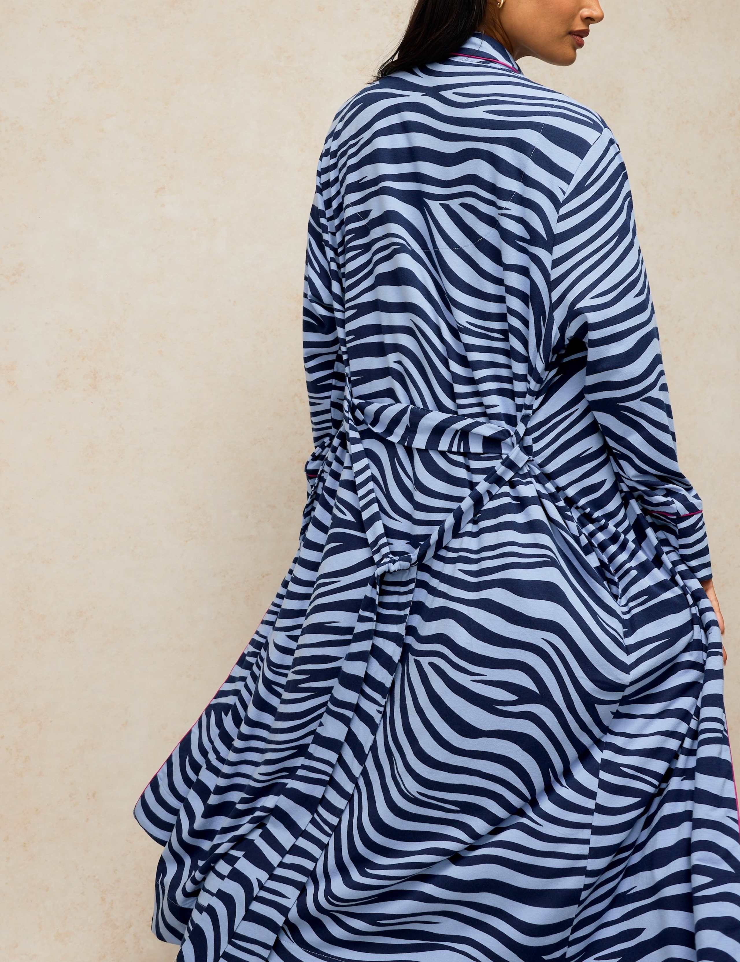 Cotton Blend Printed Jersey Robe 4 of 6