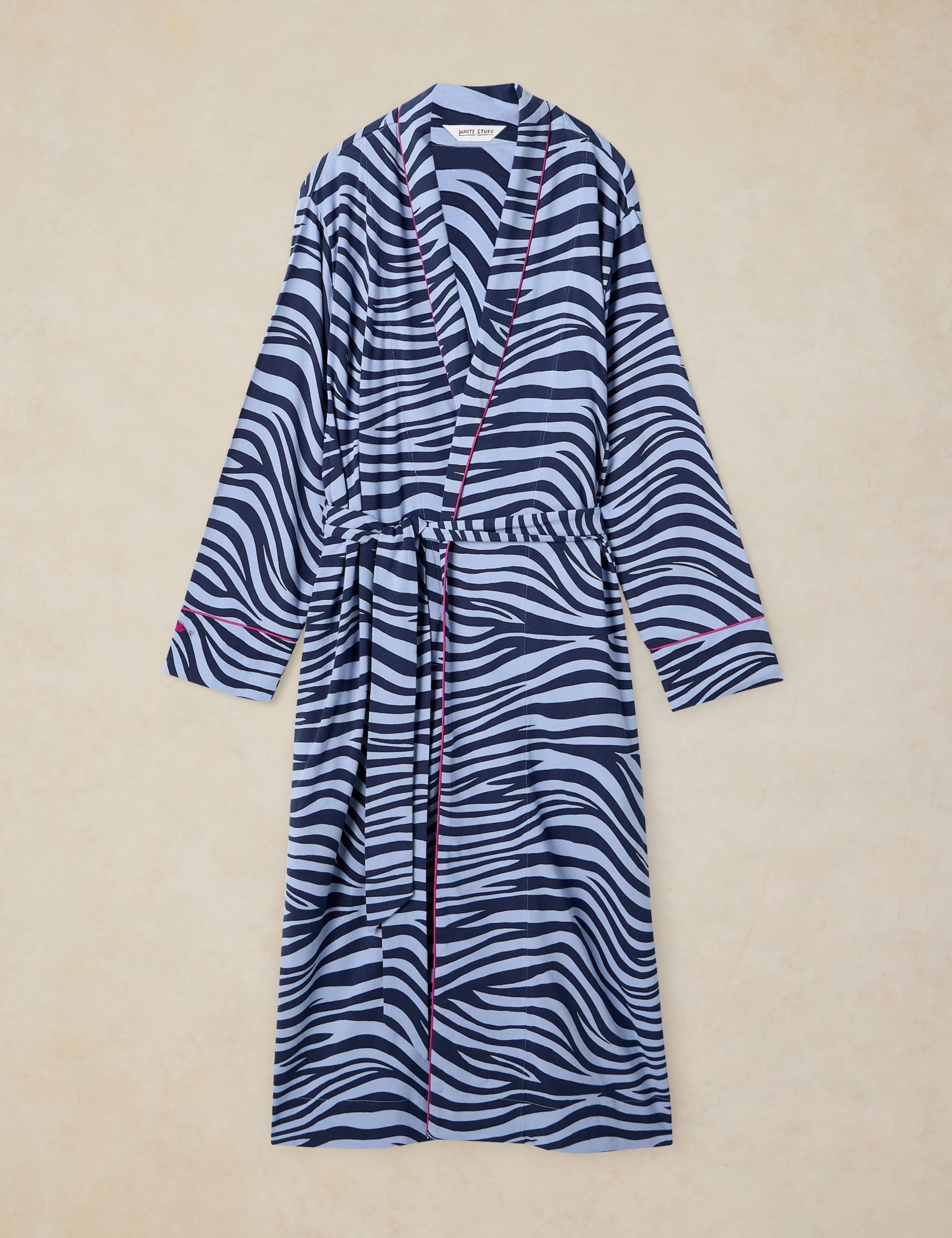 Cotton Blend Printed Jersey Robe 2 of 6