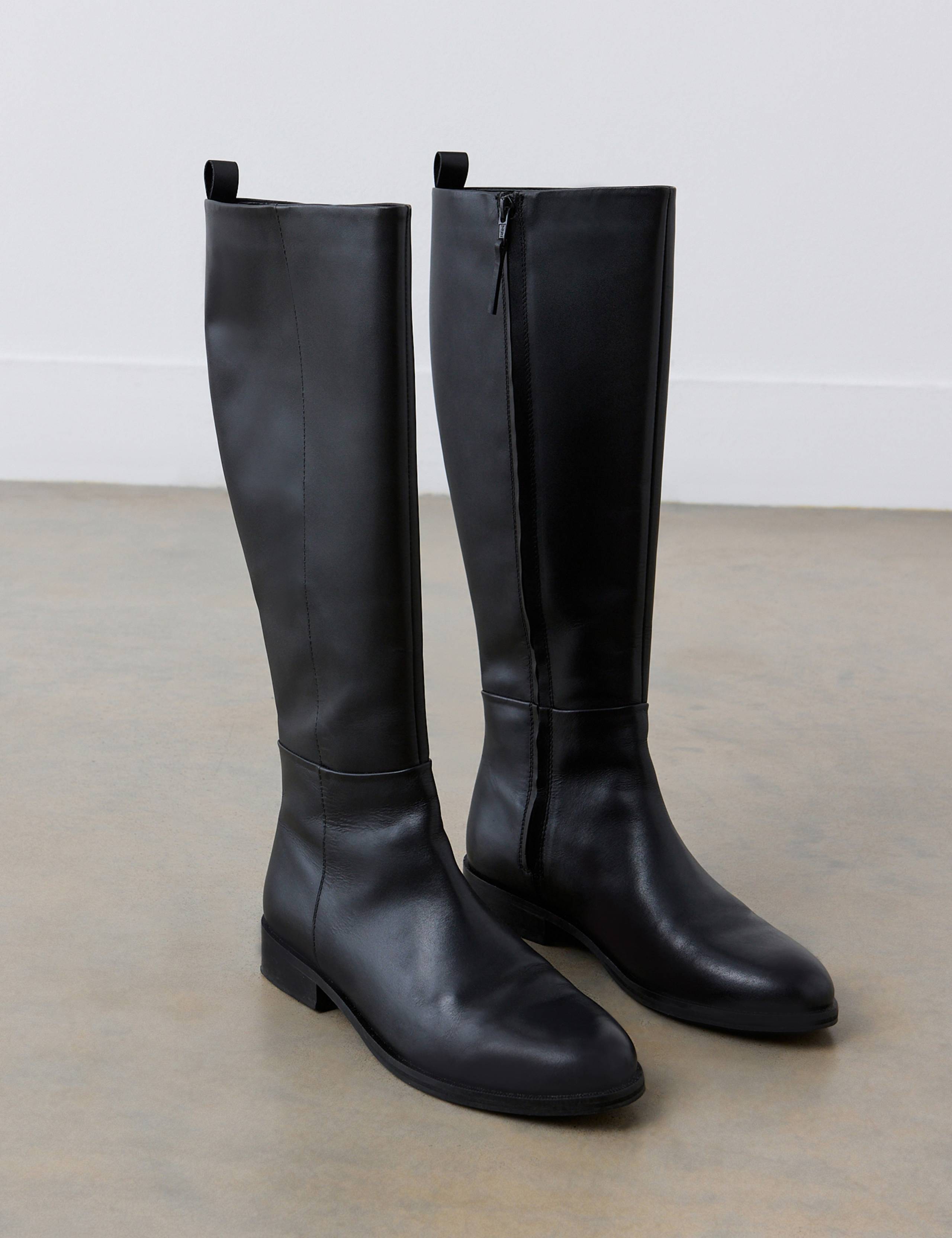Leather Flat Knee High Boots 5 of 5